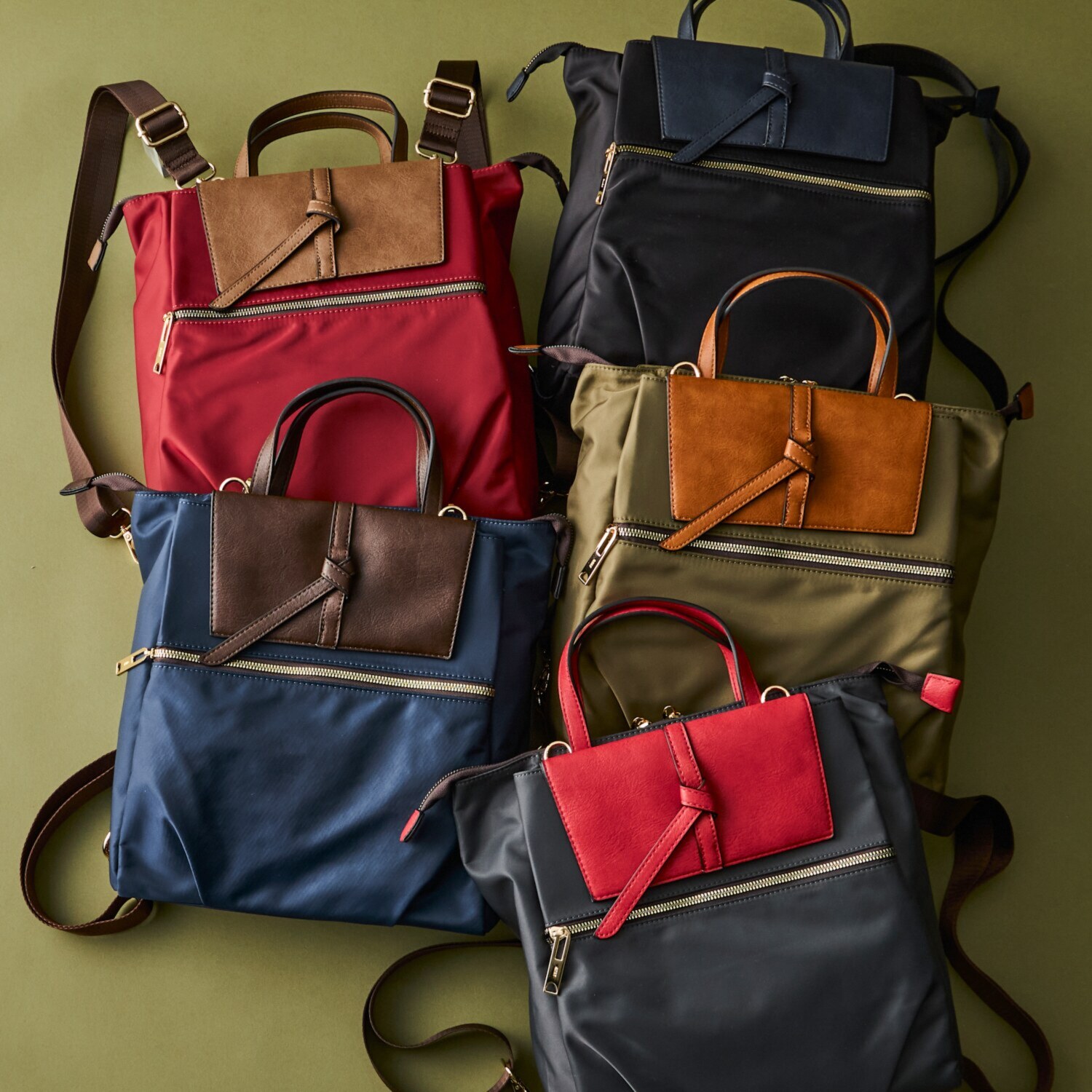 モッテ 異素材コンビ ３ウェイリュック