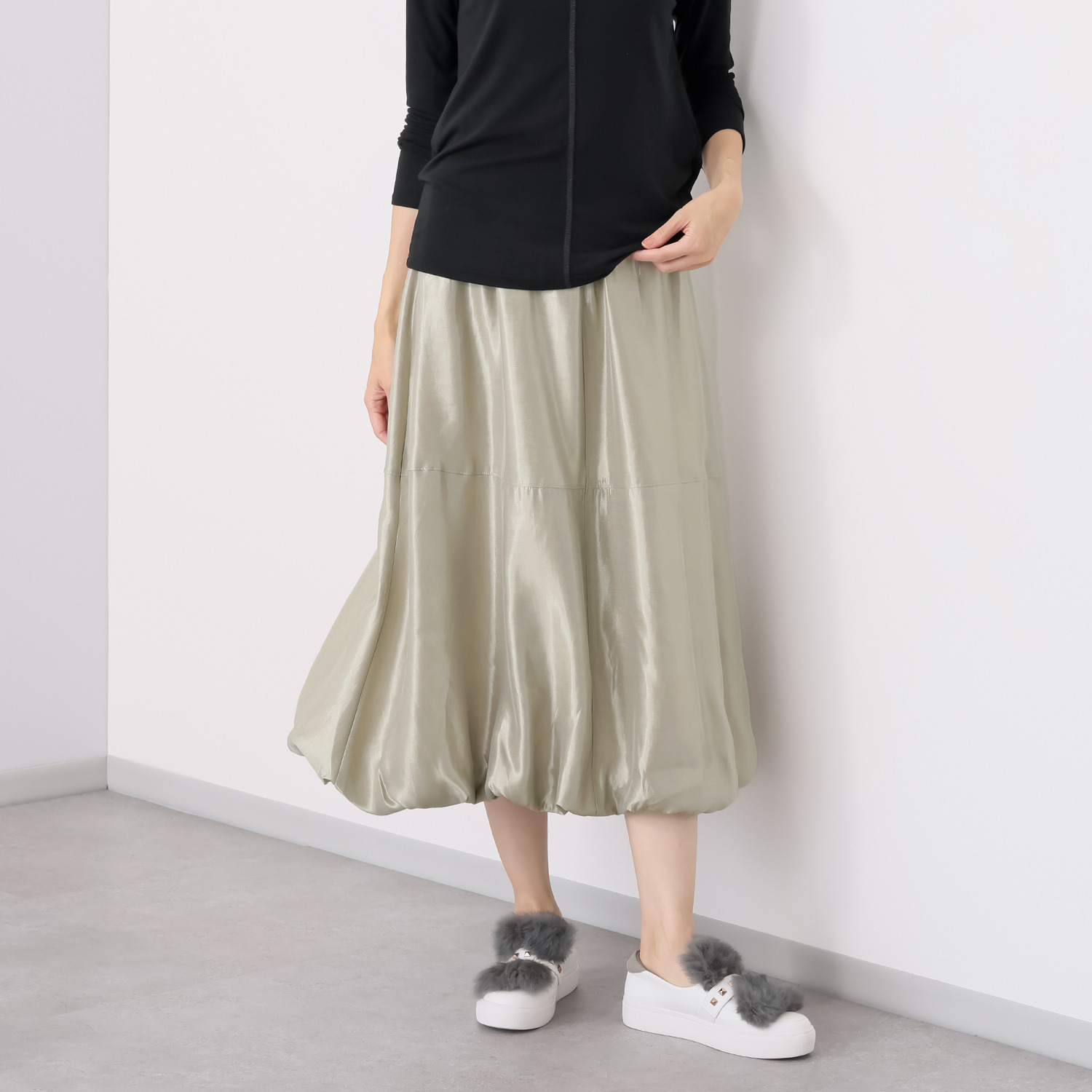 アリュメット シャンブレー バルーンスカート