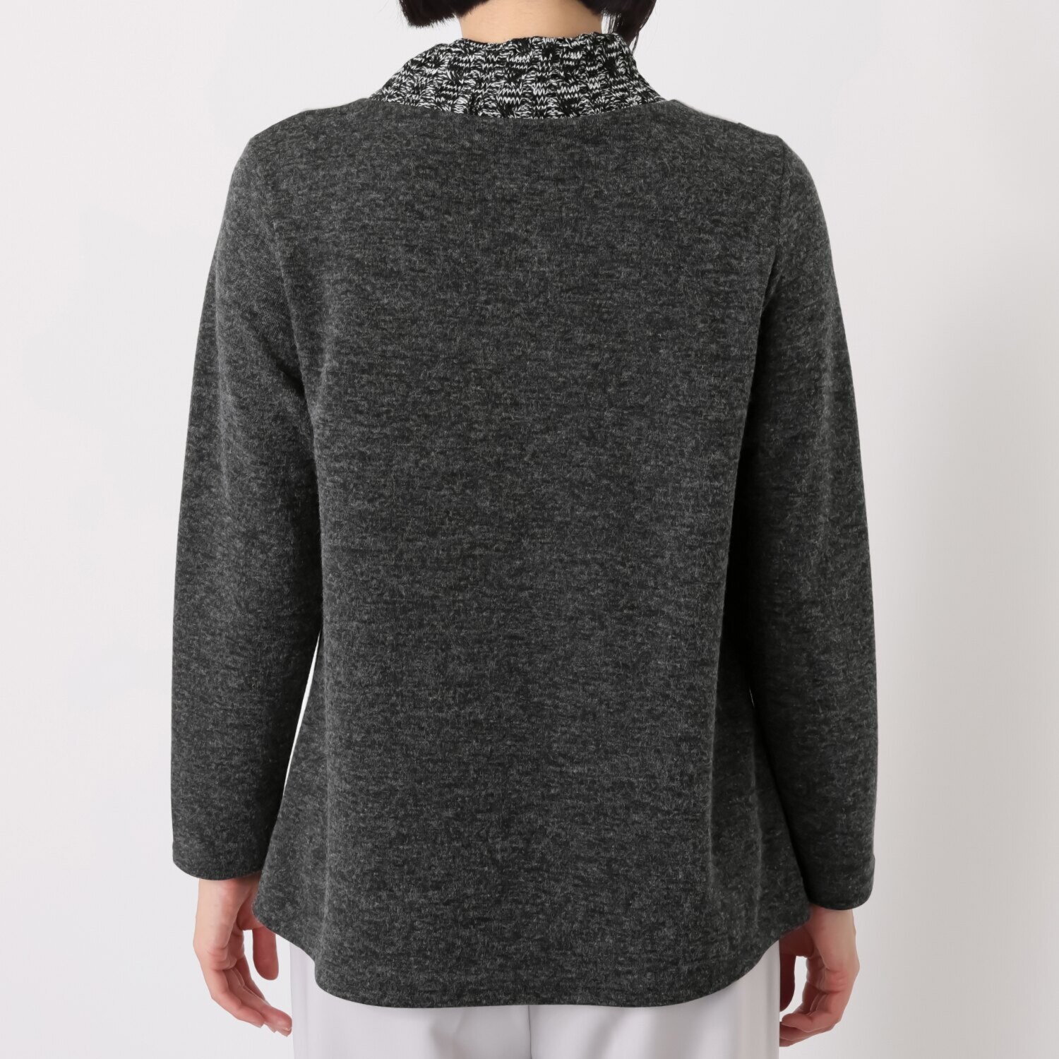 ダジュール ボーダー切替デザイン チュニックプルオーバー