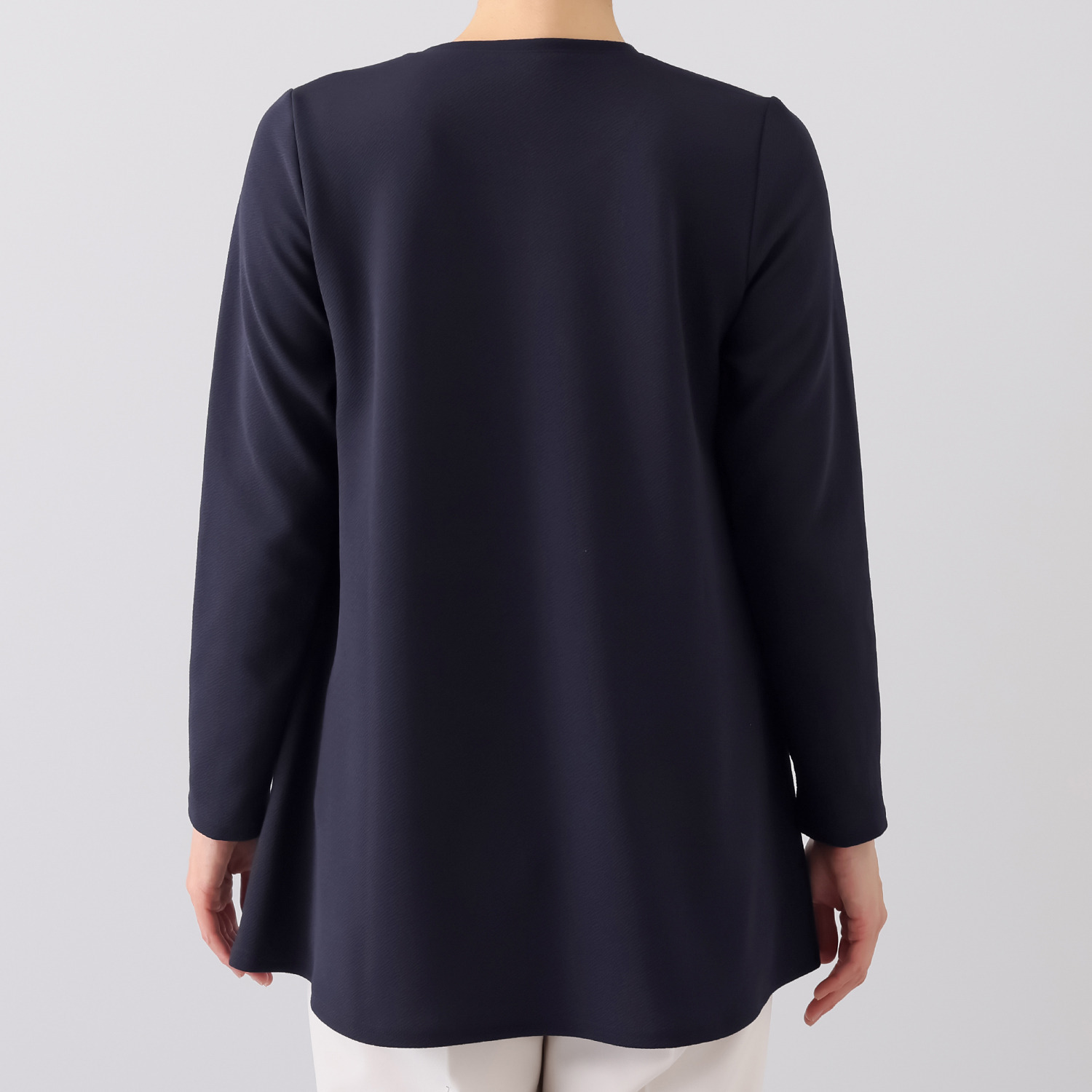 ダジュール プリント＆無地切替 チュニックプルオーバー