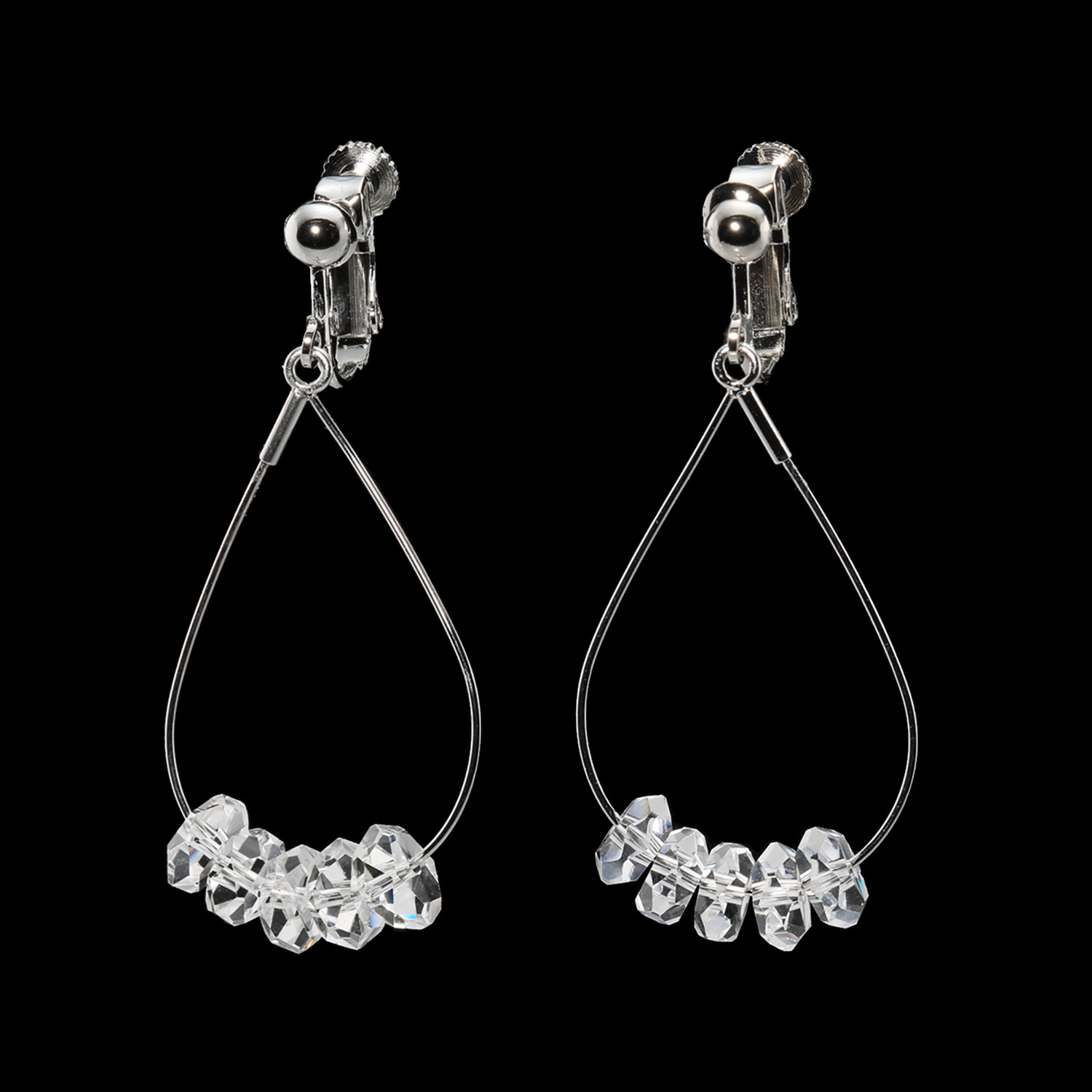 イーシア ロッククリスタルクォーツ ペアモティーフ イヤリング／ピアス