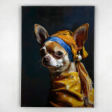 インテリアアート 犬シリーズ 真珠の耳飾りのチワワ＜約３３×２４ｃｍ＞ 