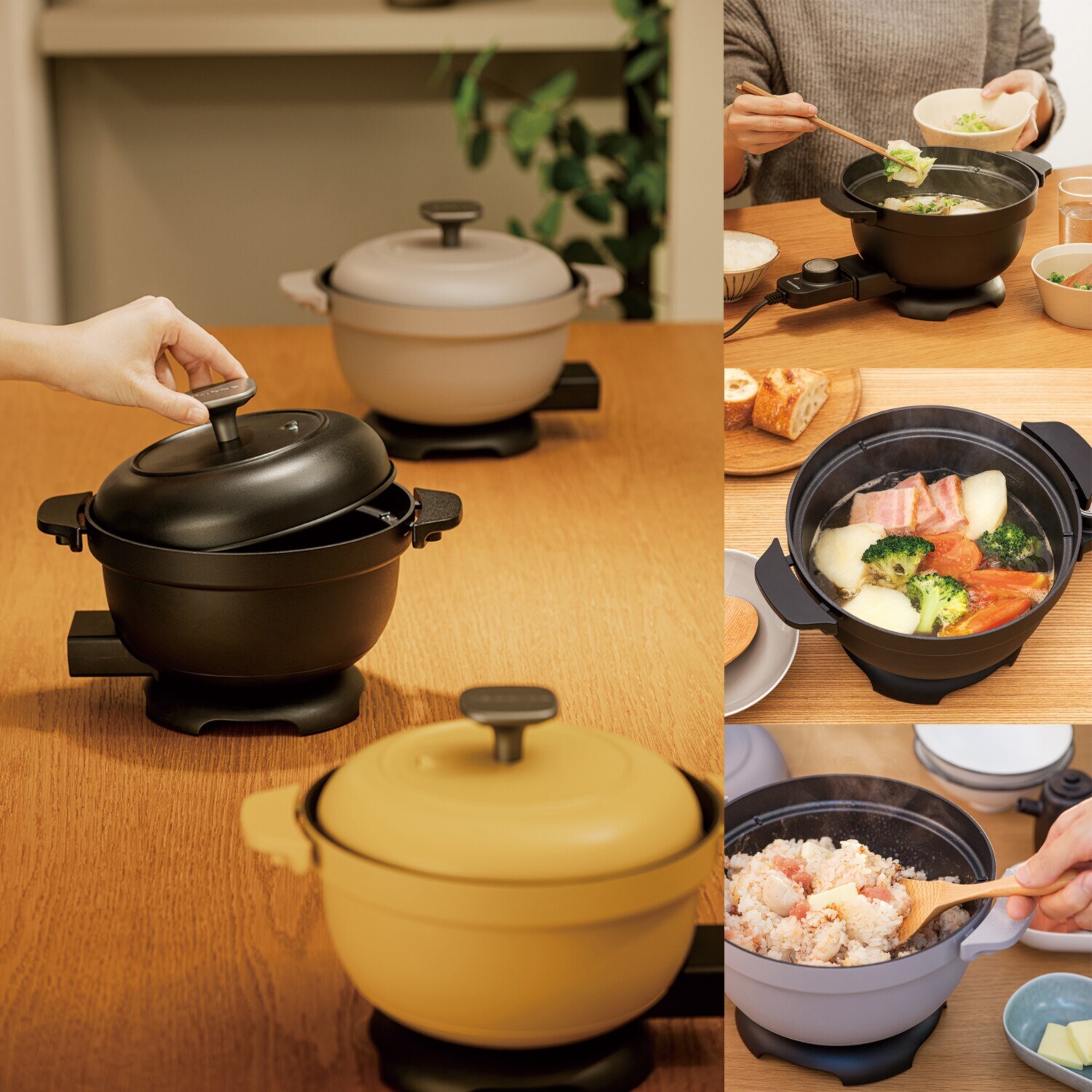 レコルト 毎日の食事を おいしく、たのしく。 １台５役の 卓上電気なべ コポット ＲＥＰ−１