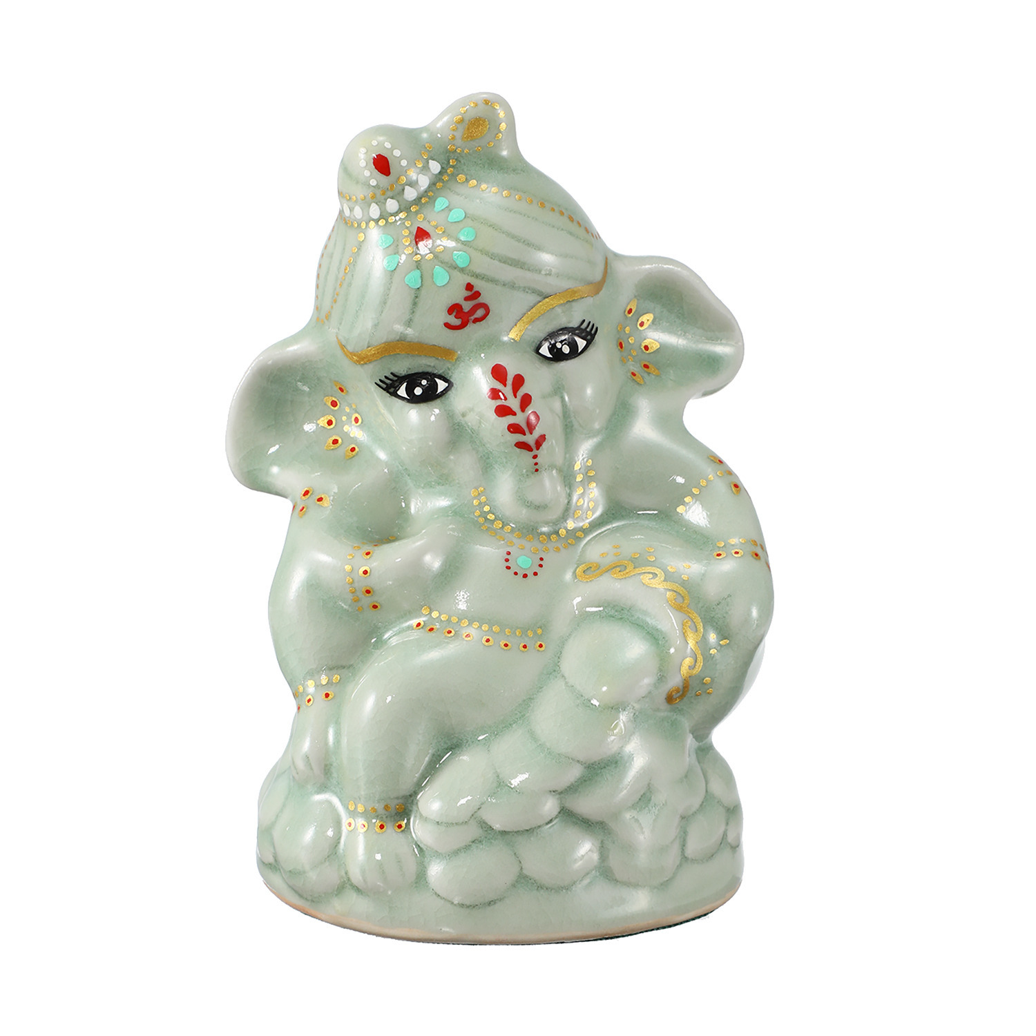 プラピカネ タイ伝統“セラドン焼” ＜祝！ベイビーピカネ像＞ 〜金財