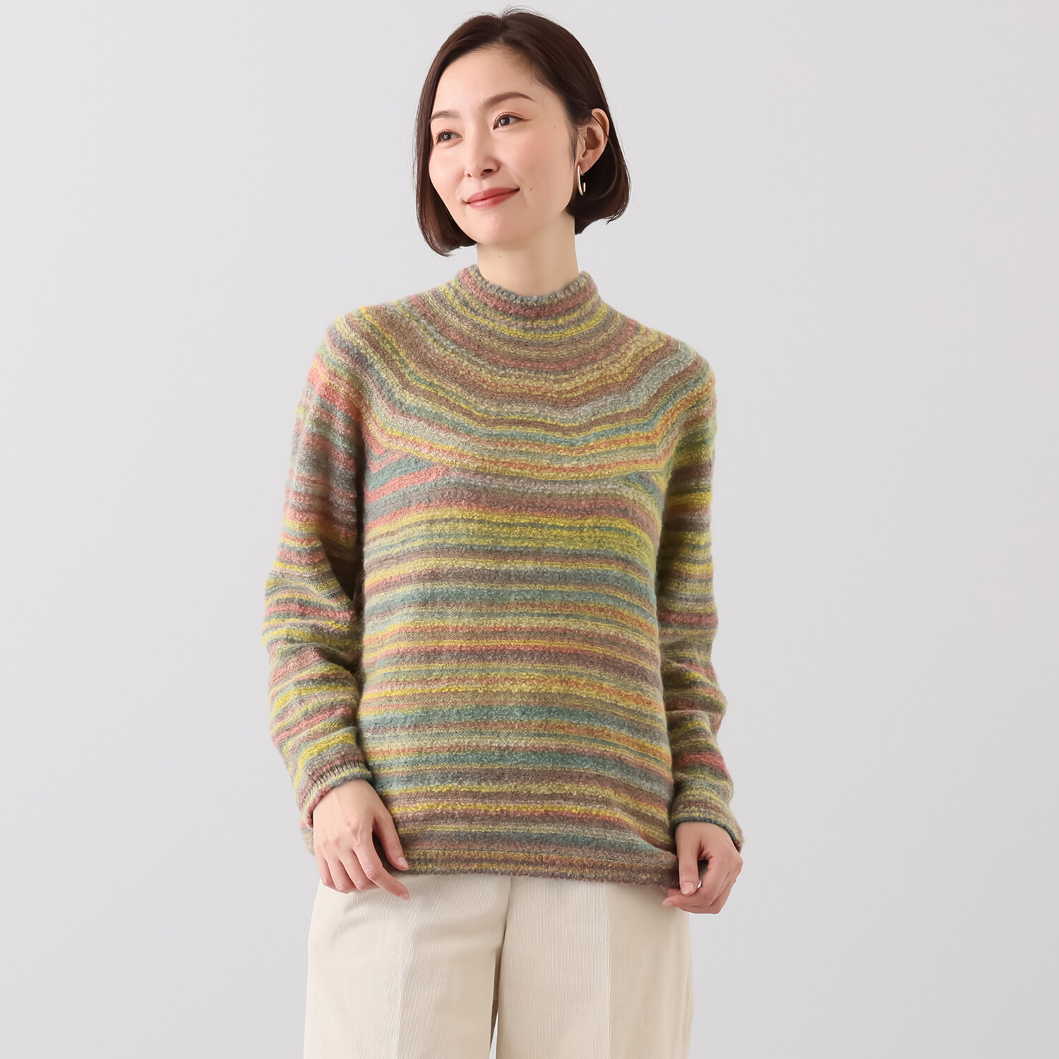 エム　アンド　キョウコ ファンシーヤーンミックス プルオーバー