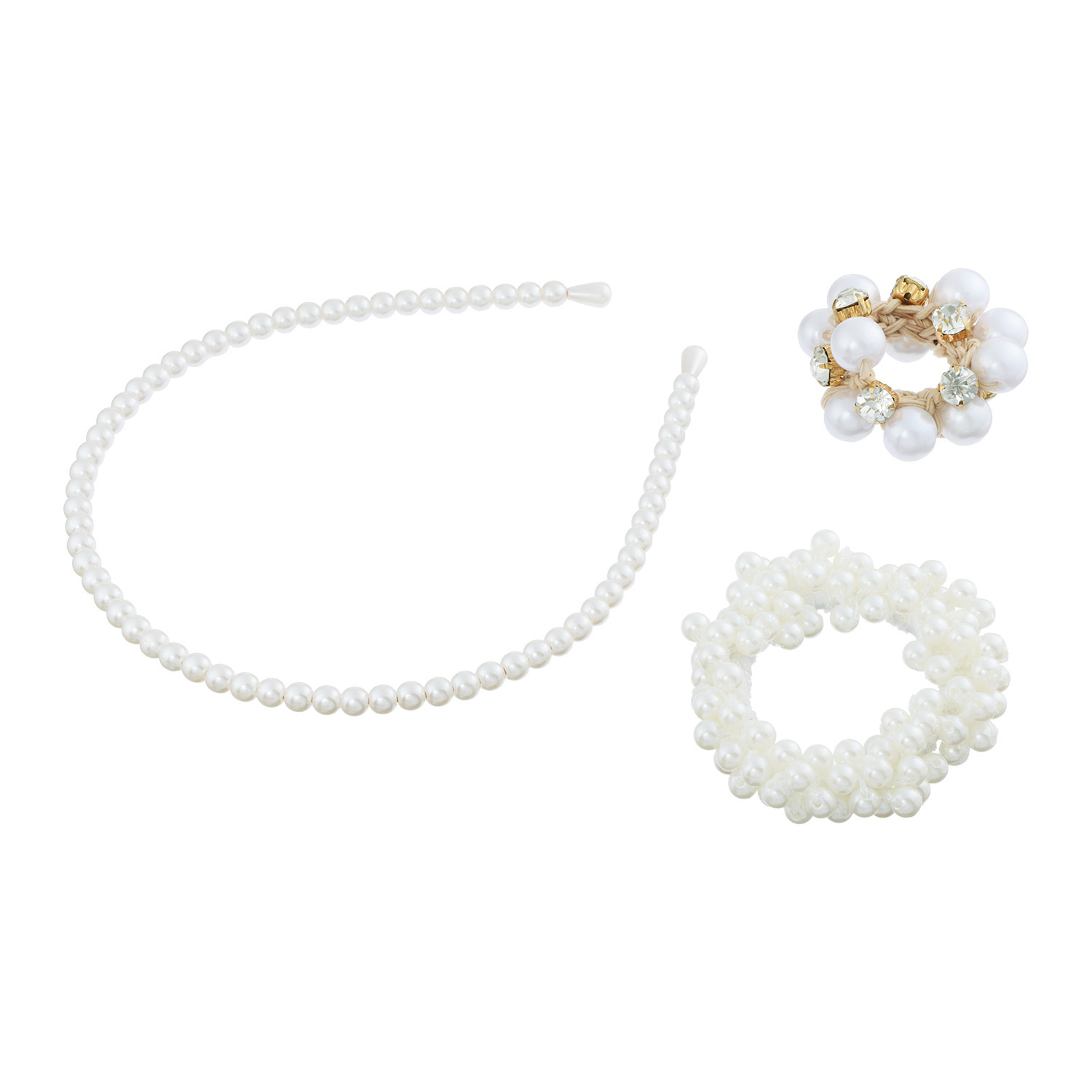 韓国トレンド 雑貨コレクション パールビジュウ ヘアアクセサリー ３点セット