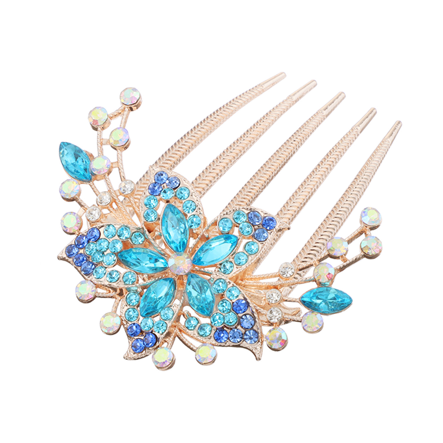 韓国トレンド 雑貨コレクション キラキラフラワービジュウ ヘアコーム