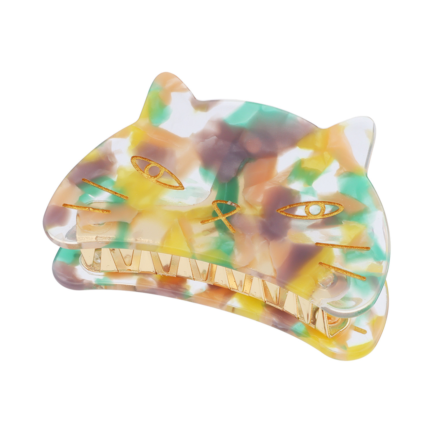 韓国トレンド 雑貨コレクション ねこの顔ヘアクリップ