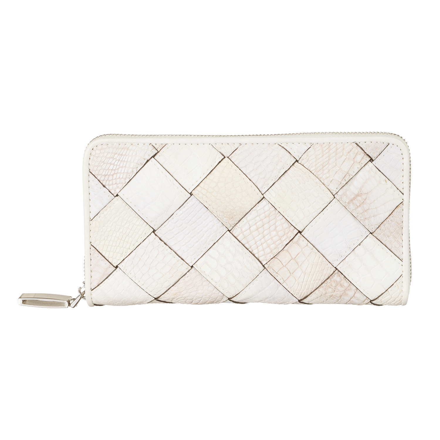 マットクロコダイル メッシュ ラウンドファスナー ウォレット