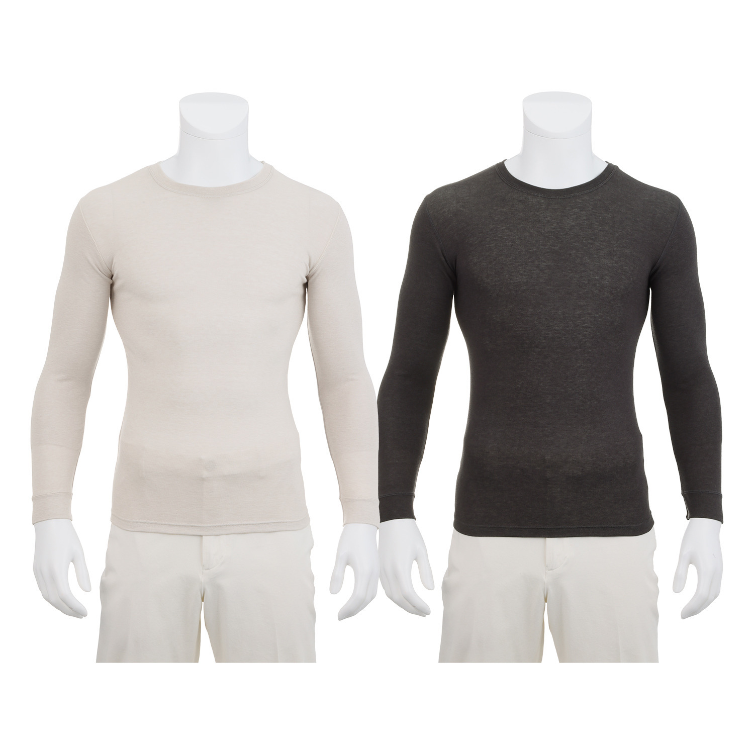 ジュエル 薔薇オイル配合 しっとりなめらか あったかＷ重ね 長袖インナー２枚セット ＜メンズ＞