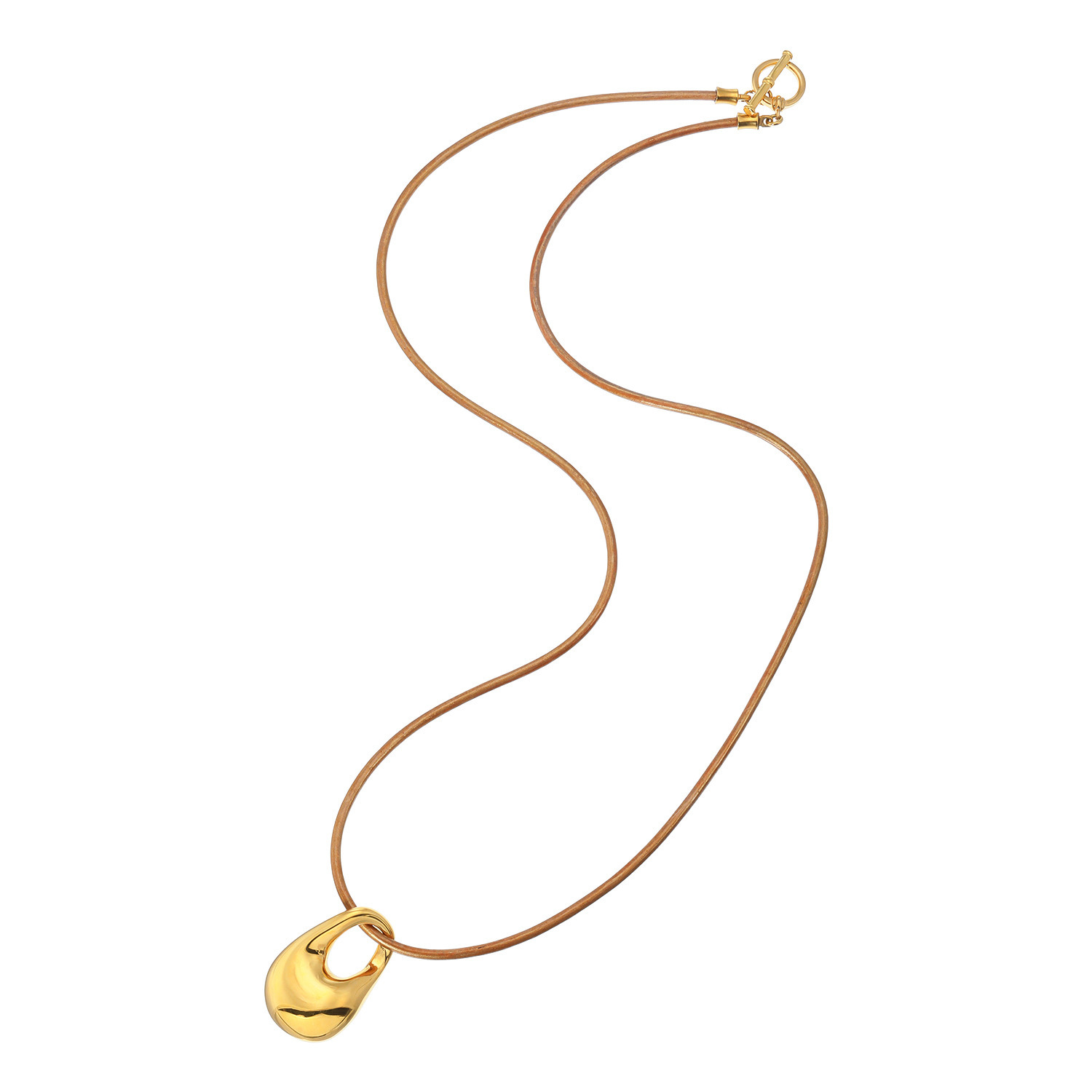 デルークス サージカルステンレス ぷっくりドロップ ロングコードペンダント