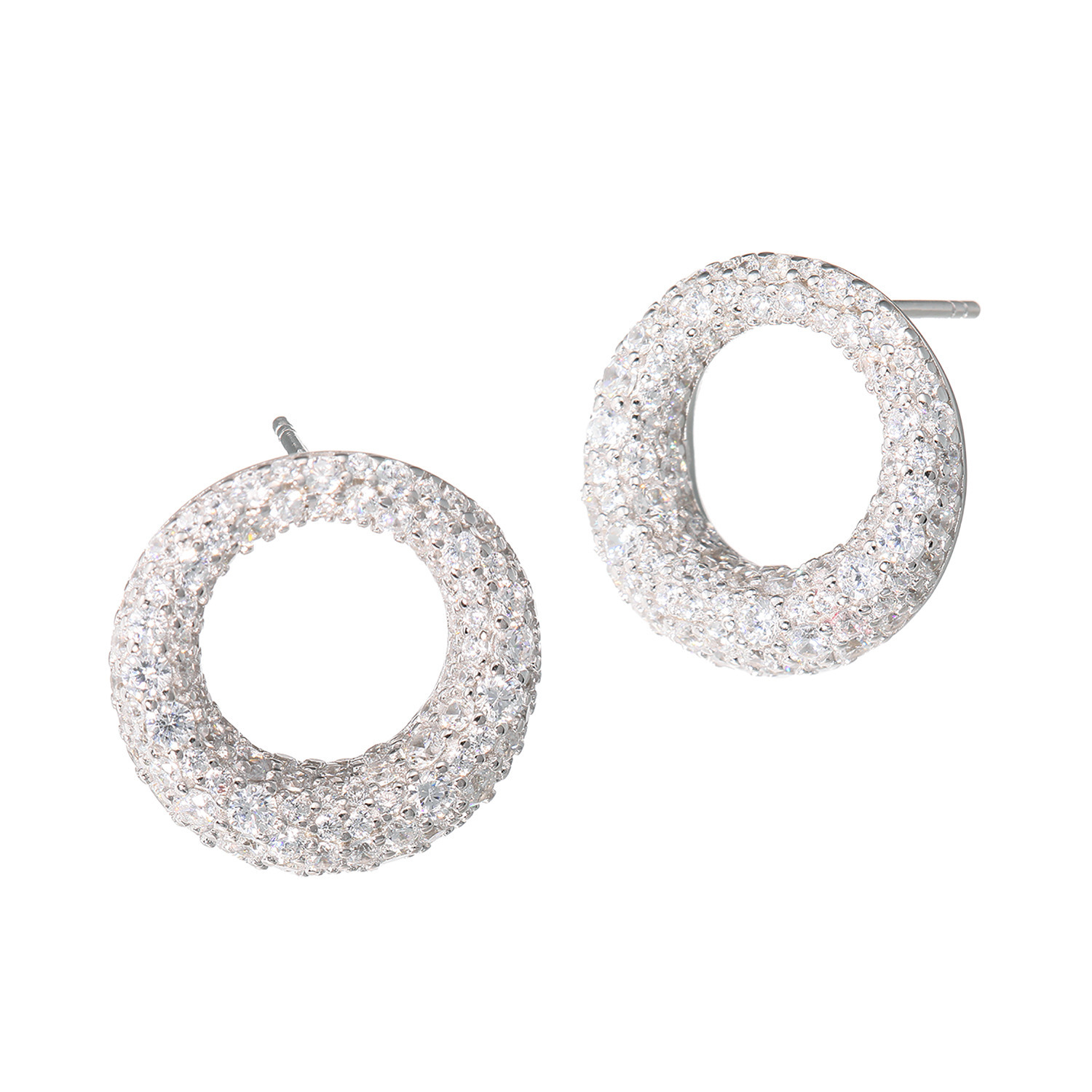 ダイアモア シルバー　ＣＺ ドーナツ スタッドピアス