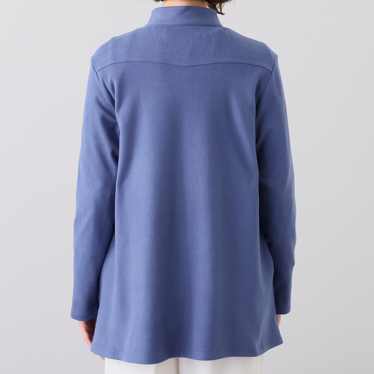 アリュメット 起毛 スタンドカラー 前開きチュニック