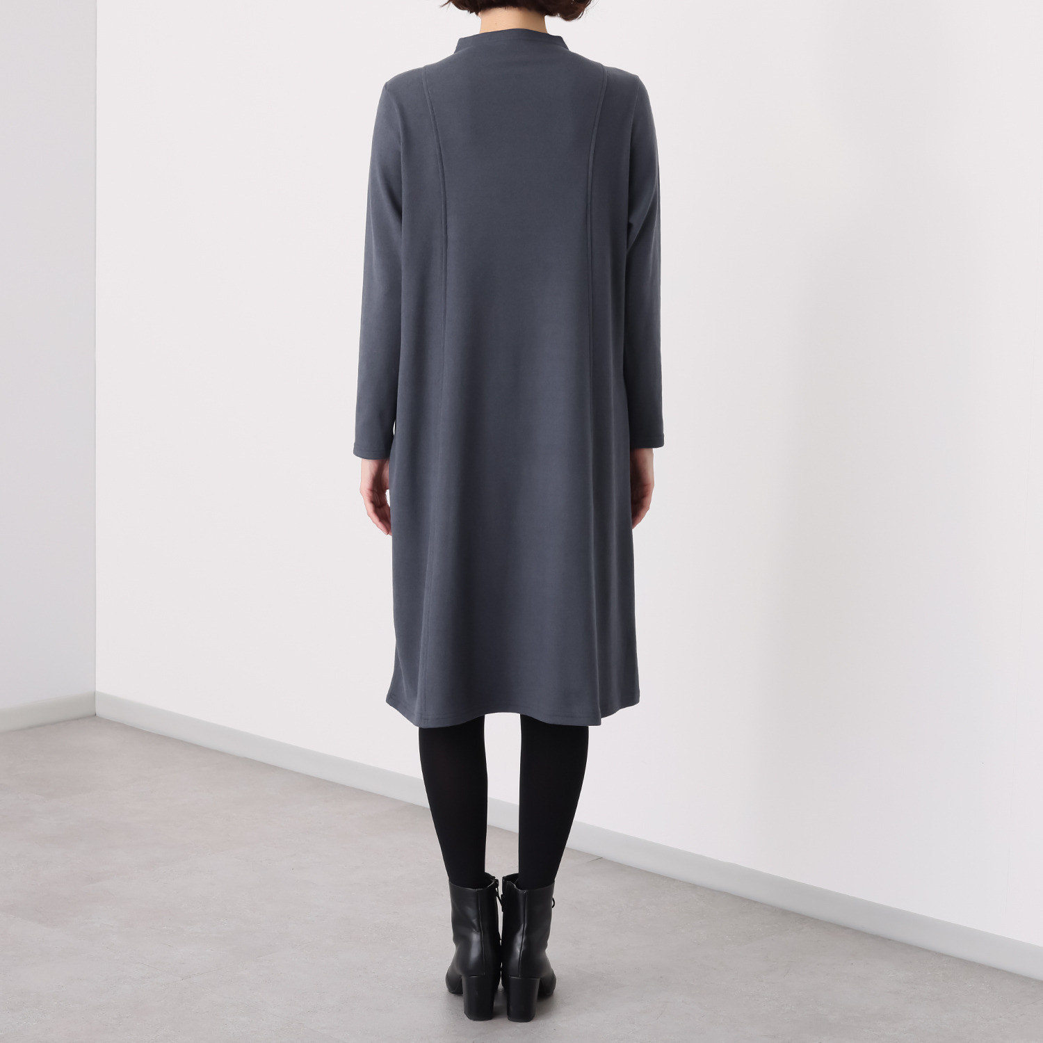 アリュメット ロゴプリント 起毛ワンピース