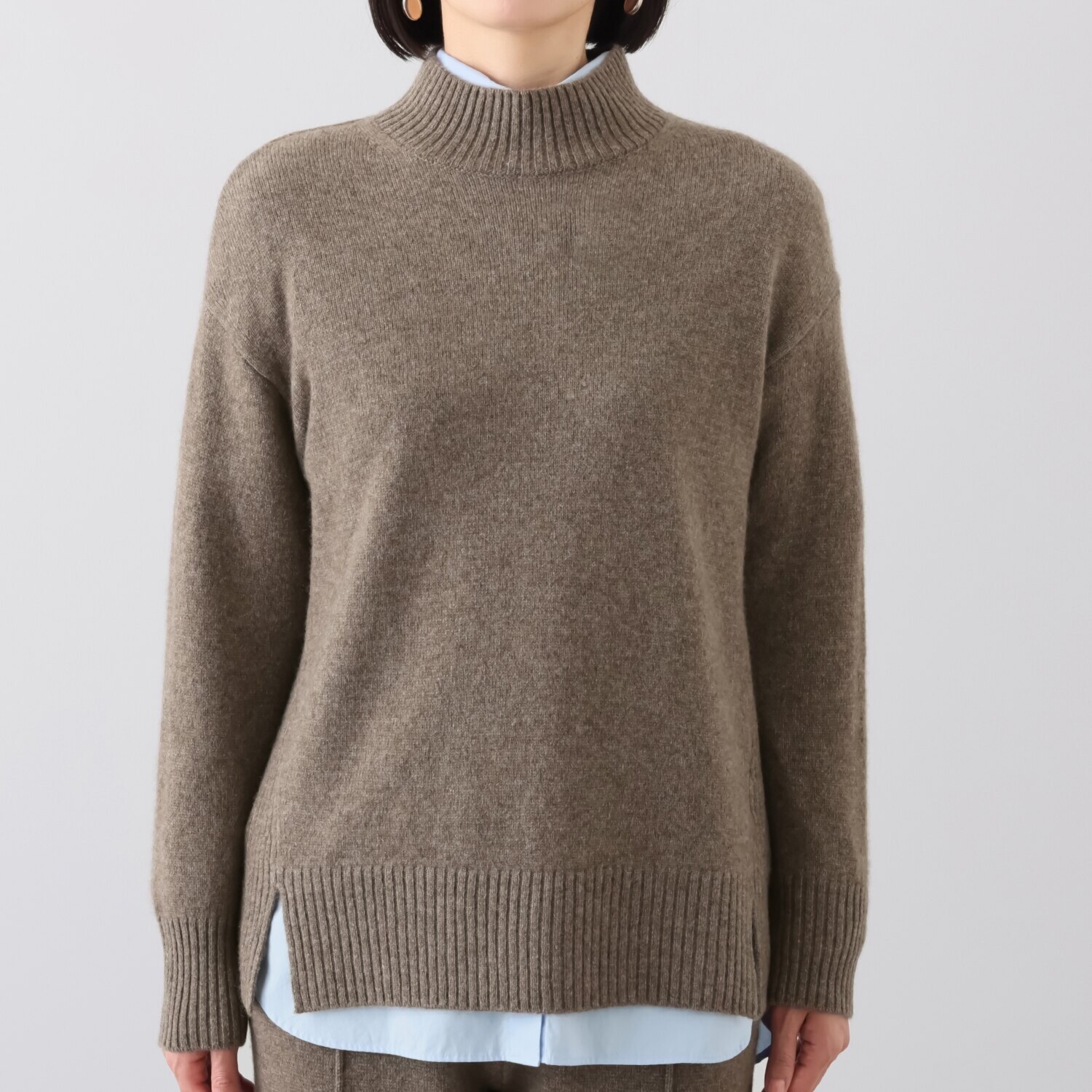 ネイチャーズ 無染色ヤク セミワイドシルエット プルオーバー