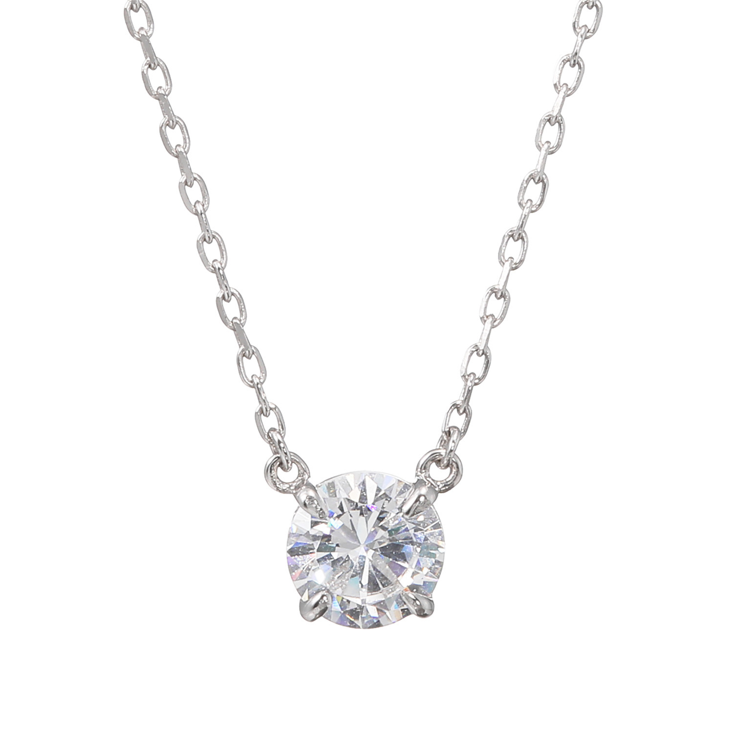 ブリランテステッラ シルバー ＣＺ ラウンドブリリアント カット ソリティアネックレス