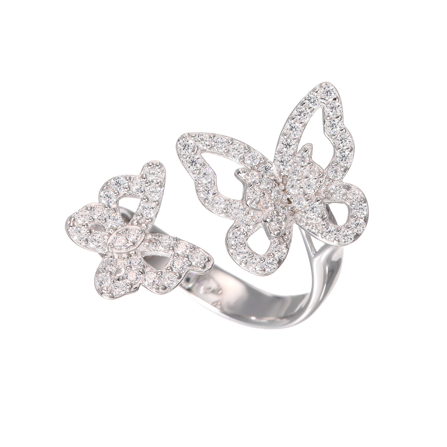 ブリランテステッラ シルバー ＣＺ パピヨンデザイン フォークリング