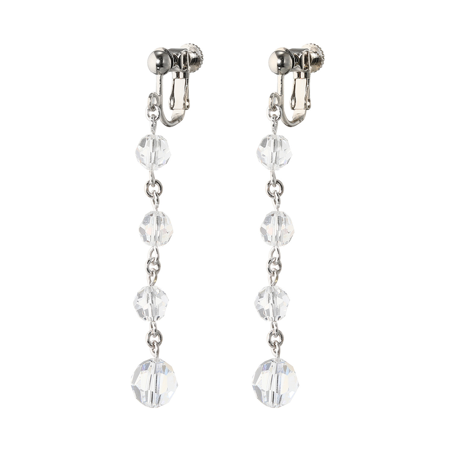 キラキラギフト バイ　アビステ クリスタルガラス ロングスウィング イヤリング／ピアス