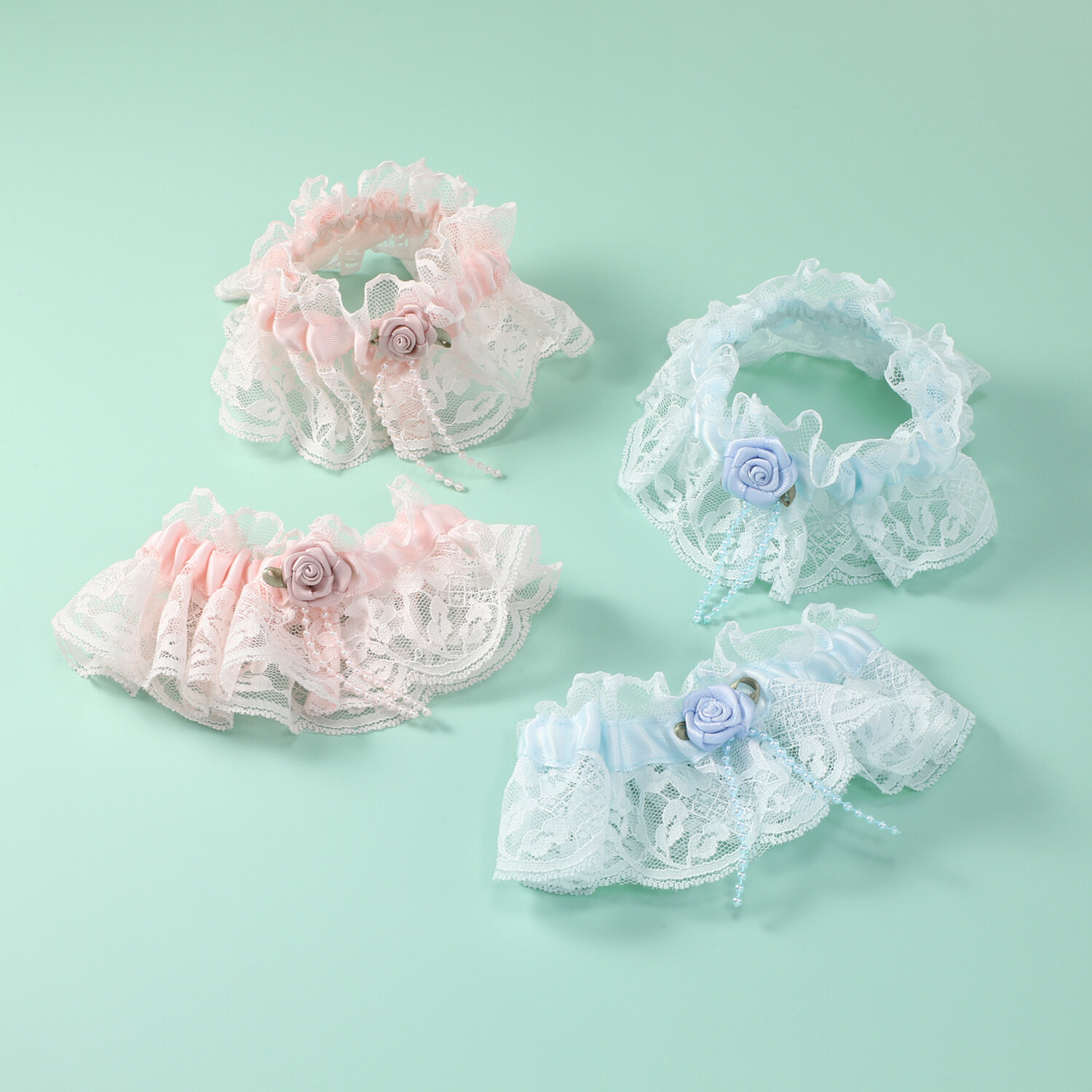 ラ　ルイス パール調ビジュウ＆ ローズモティーフ アームバンド２色セット