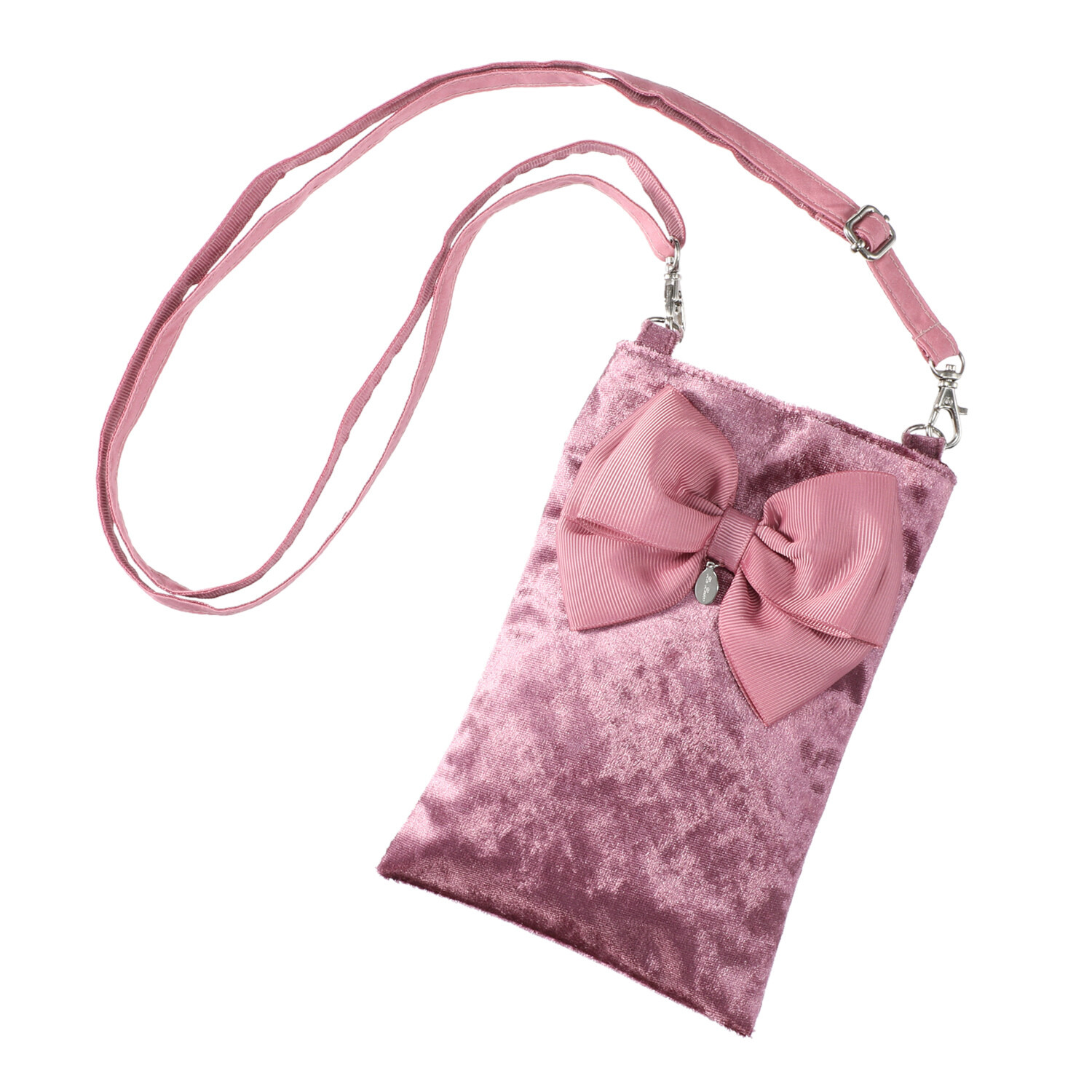 ラ　ルイス リボンアクセント ベロア スマホポシェット