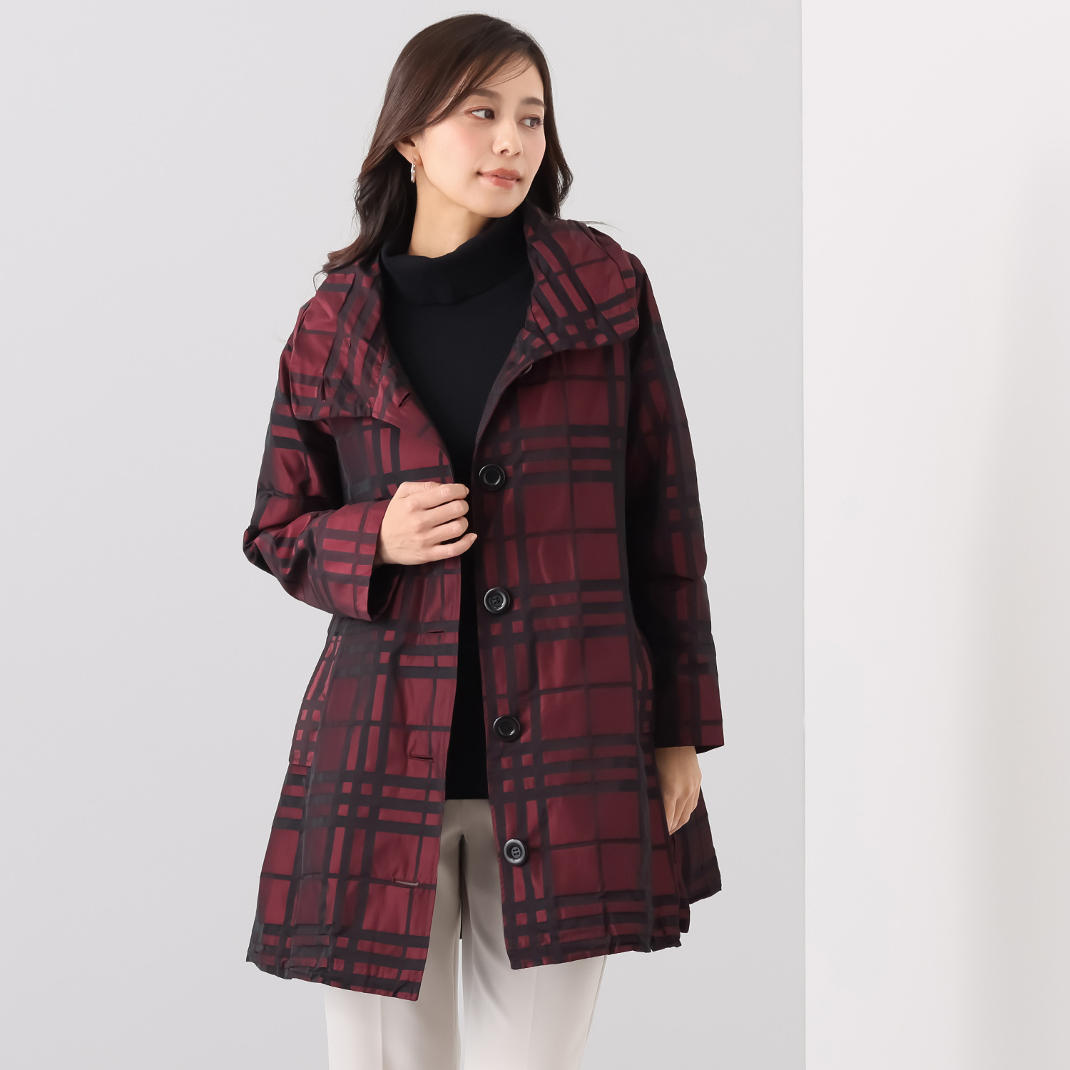 ダジュール ライナー付 チェック柄コート