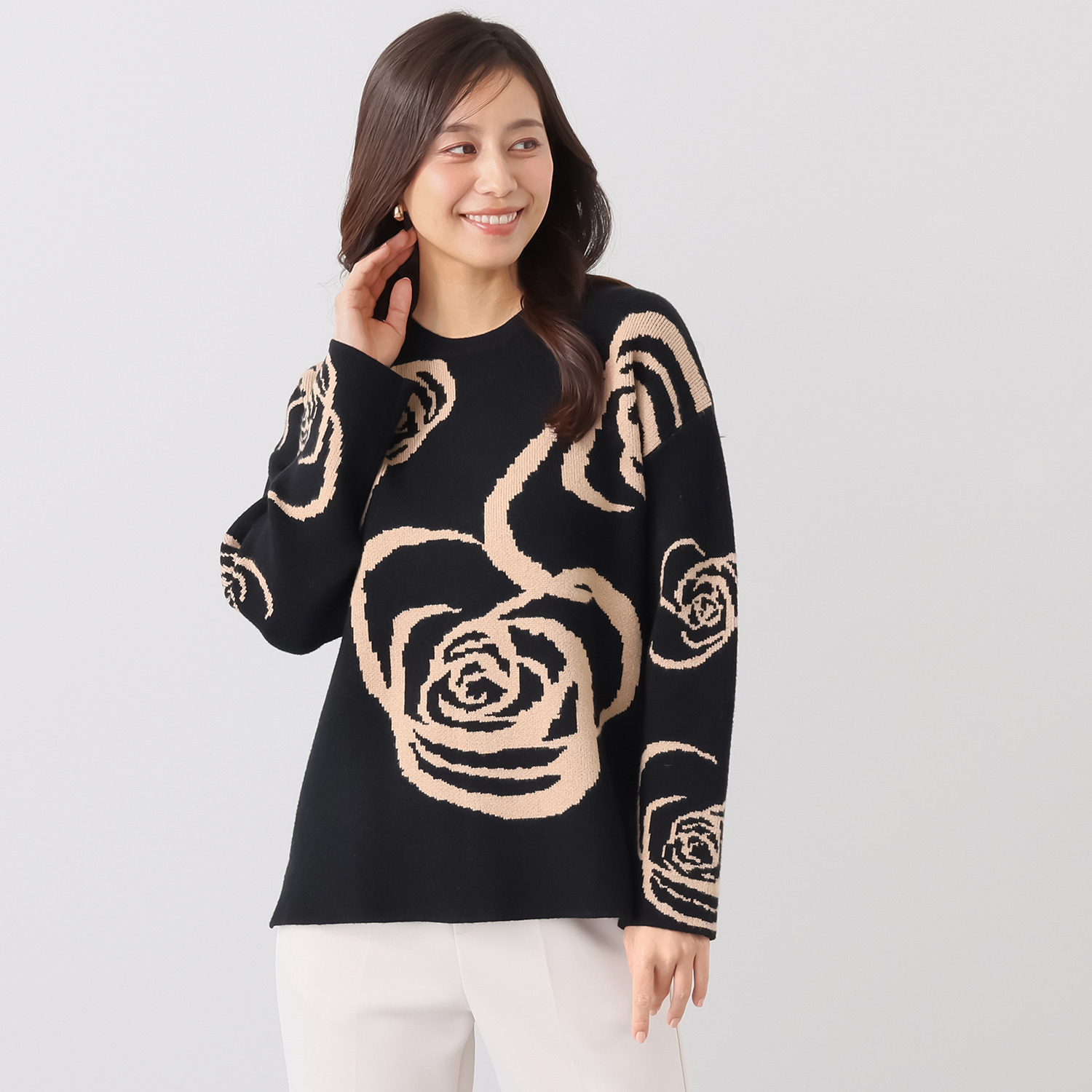 ダジュール フラワージャガード セーター