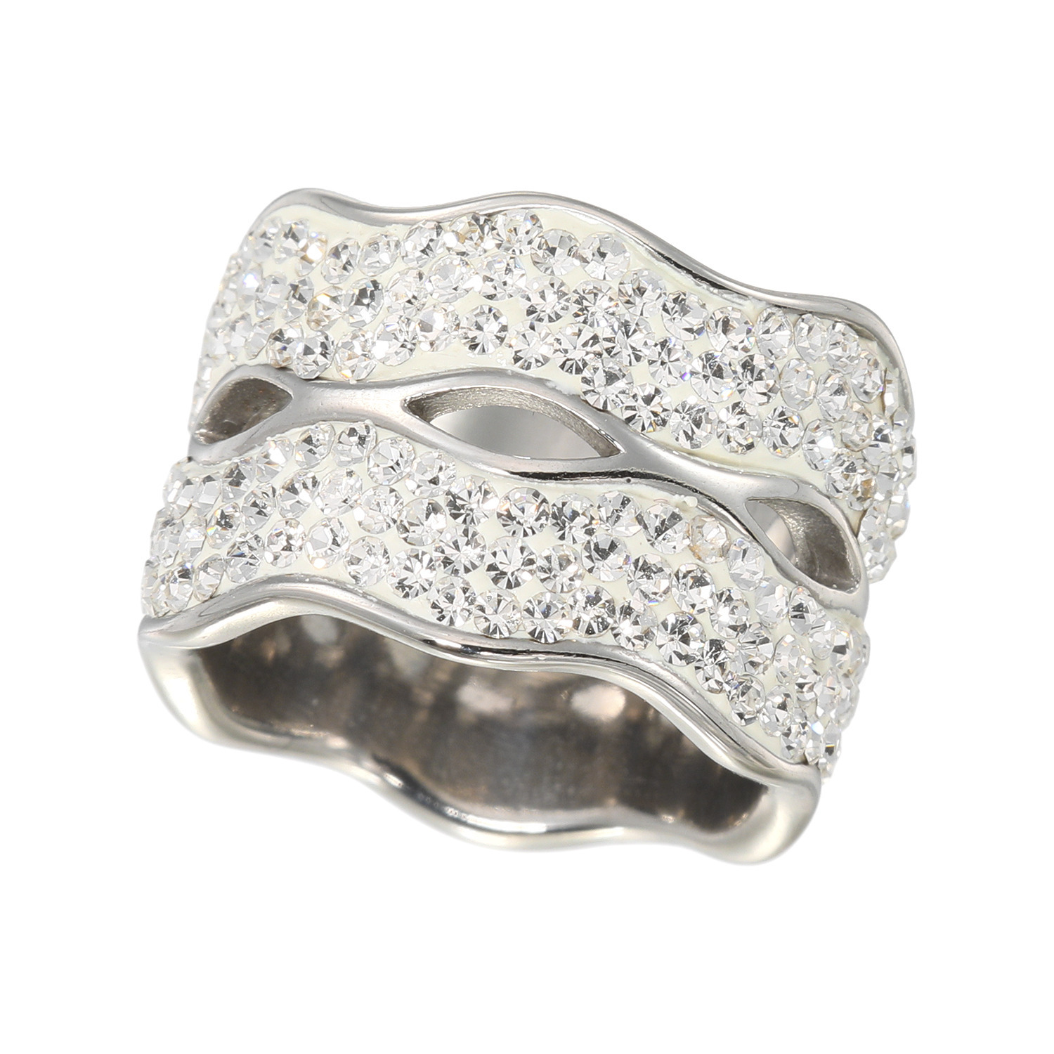 エービーステン ステンレス ビジュウ ダブルウェーブ リング