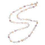 ペレフェリーク 淡水パール ブロッサムマルチカラー メタリック ステーション ロングネックレス