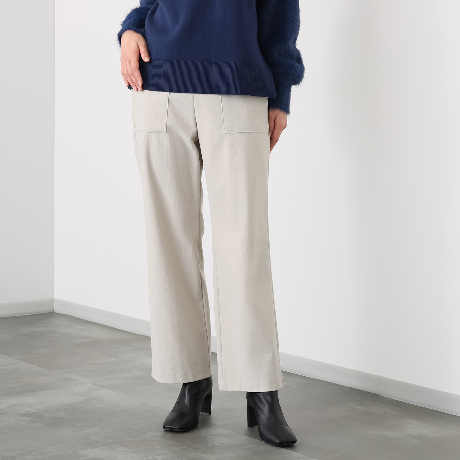 アンダモン 吸湿発熱・吸放湿 細コーデュロイ風 裏起毛 ベイカーパンツ ＜ユニセックス＞