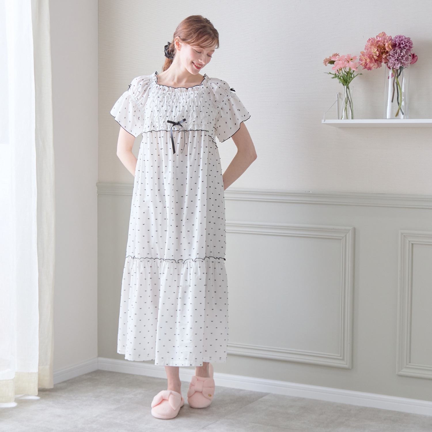 ナルエー コットン１００％ カットドビー ドレス