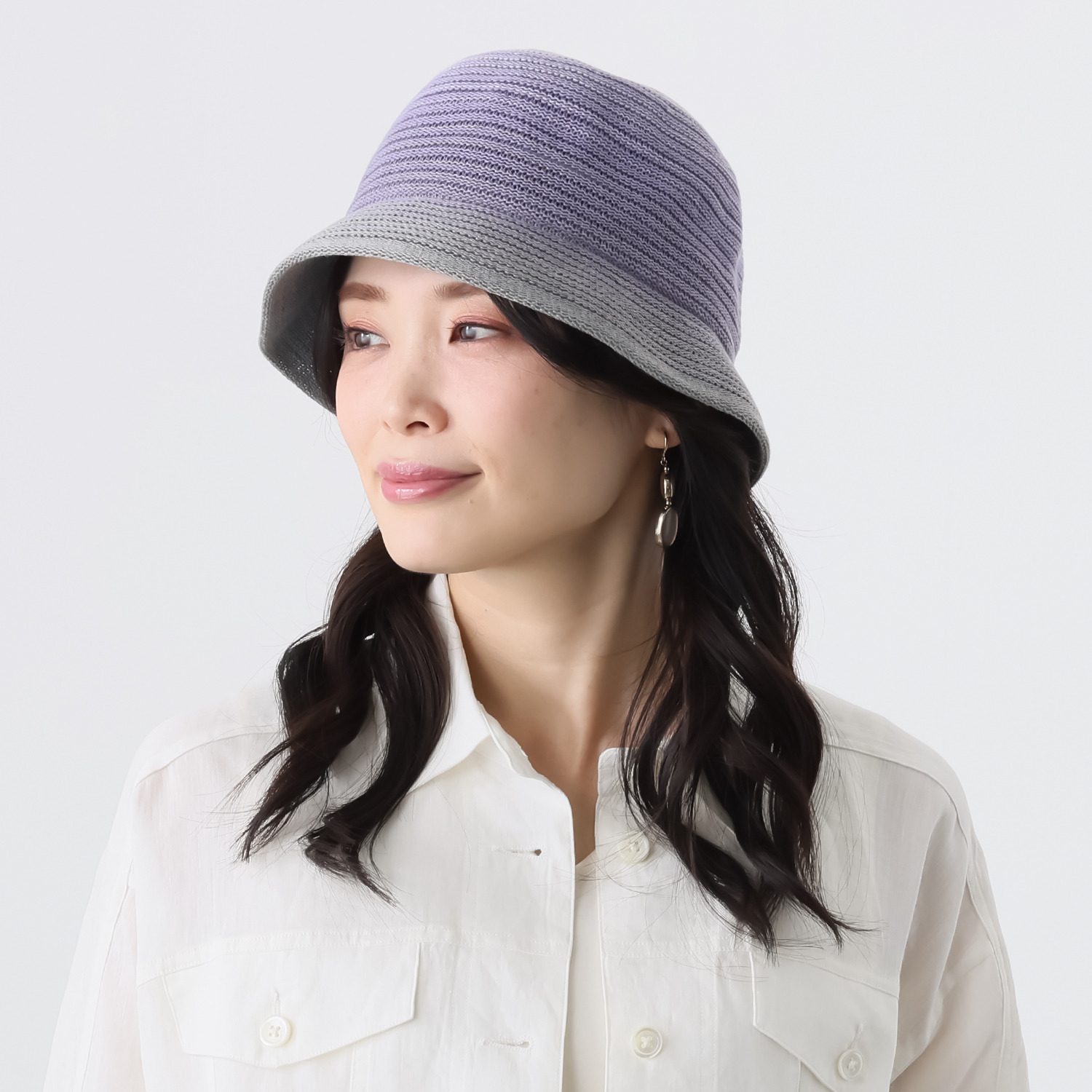 ベル・モード 日本製 コットン混 グラデーション 小つばクローシュ