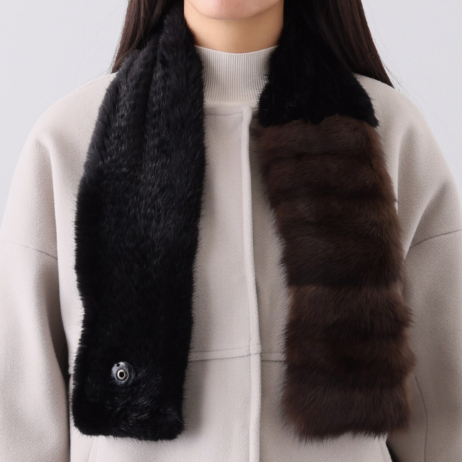 ロシアンセーブル＆ ミンクヤーン マフラー