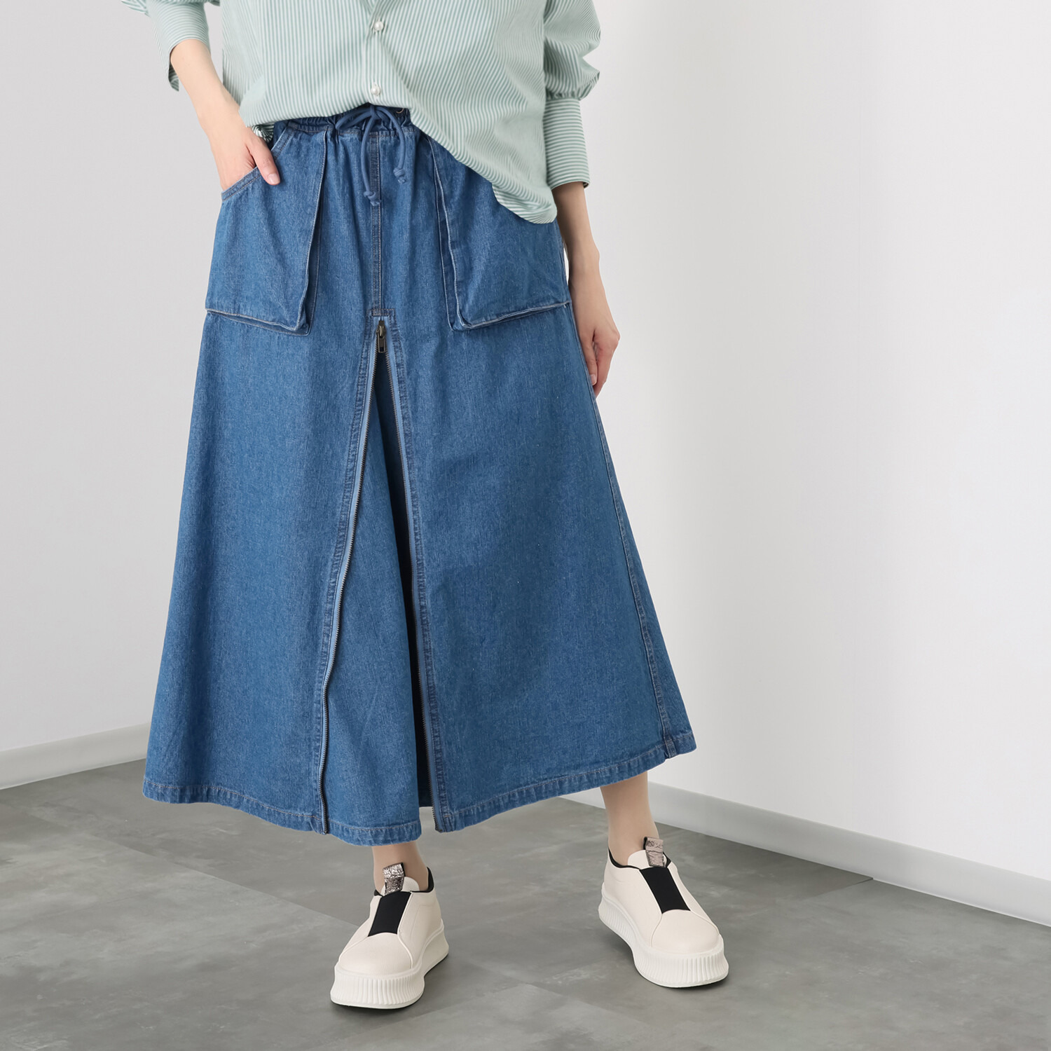 スタイル・ラヴィー ウエストゴム デニムスカート