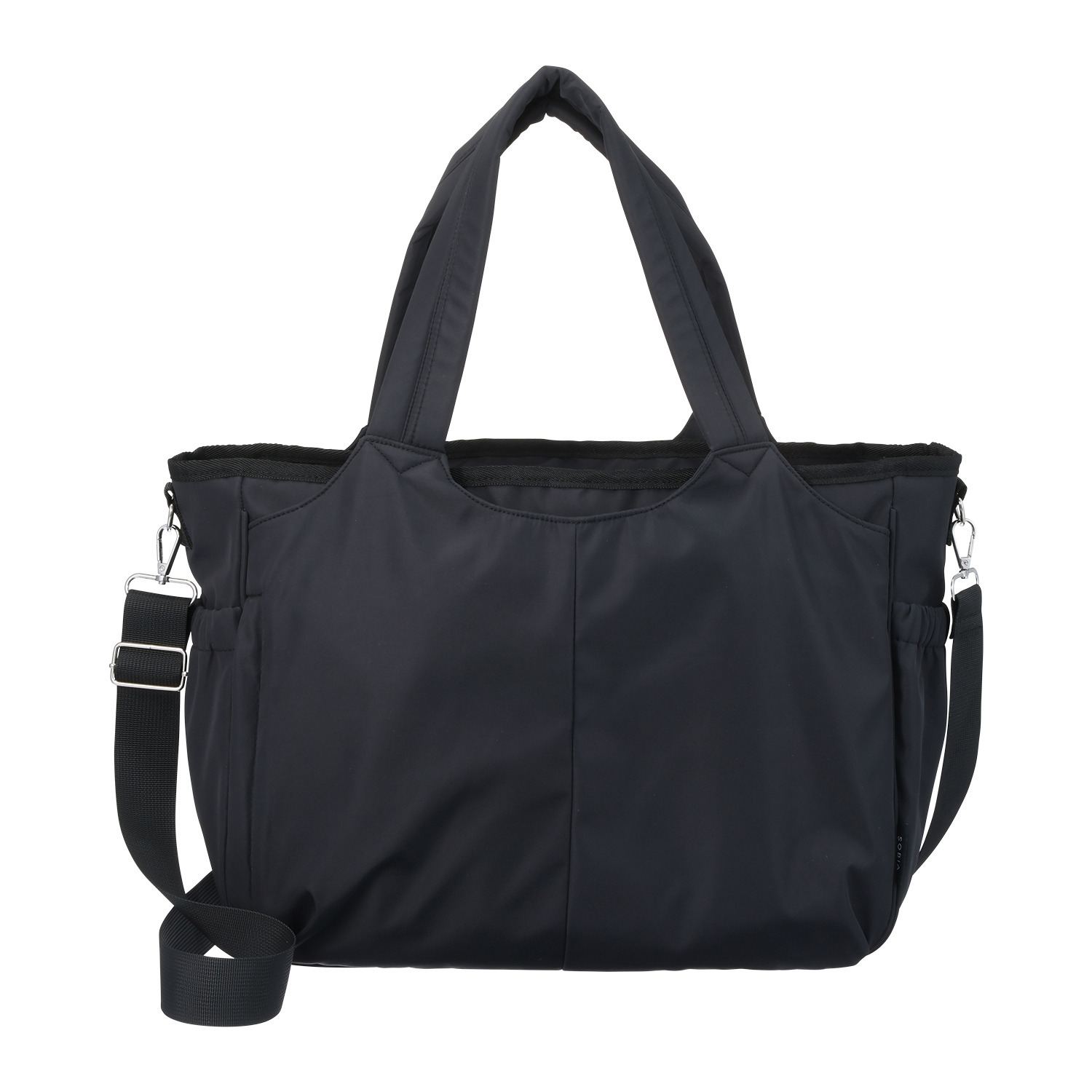 ソビア はっ水・抗菌防臭 自立する！　１５ポケット ２ウェイ 多機能あおりトートバッグ