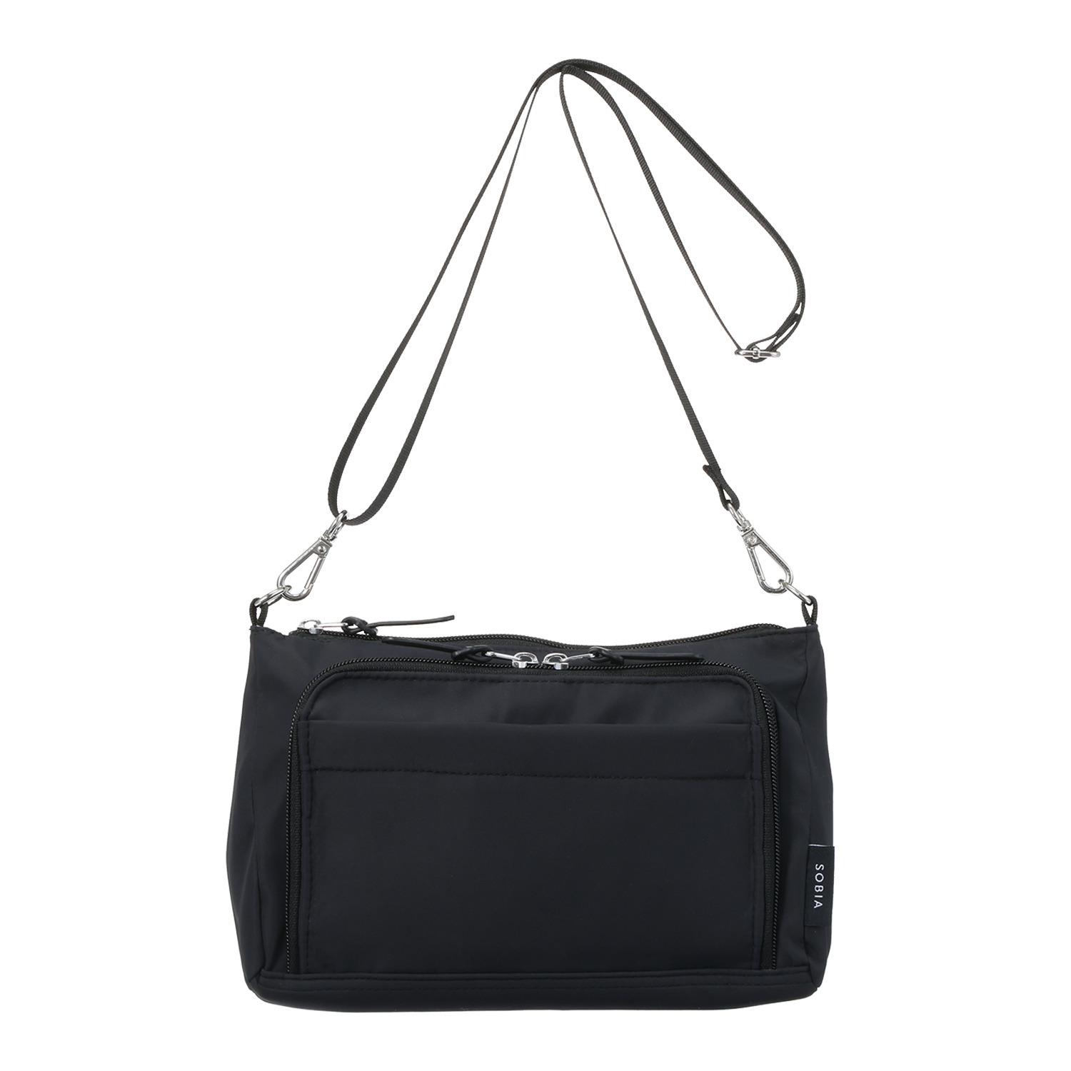 ソビア はっ水・抗菌防臭 １０ポケットお財布 多機能ショルダーバッグ 