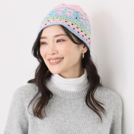ドンナルマ カラフル クロシェ編ハット