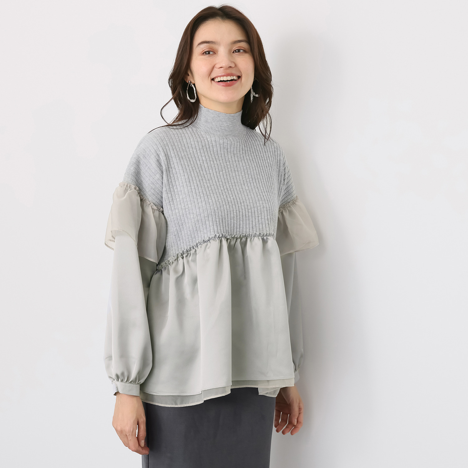 エピデミーク シアードッキング ニットトップス