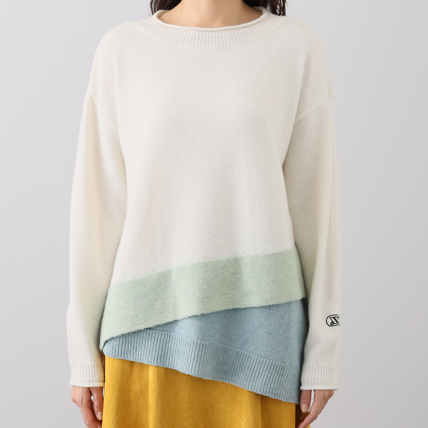 イクシーズ カラーブロック ニットプルオーバー- ショップチャンネル