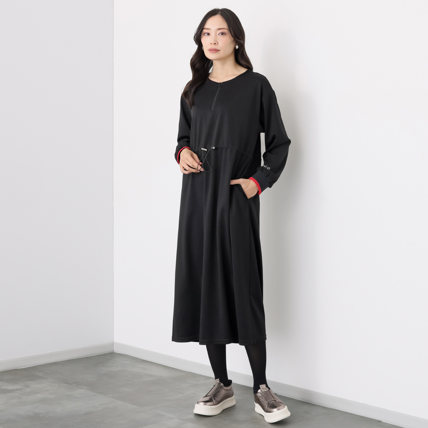 イクシーズ ウエスト ドローストリング付 ワンピース- ショップチャンネル