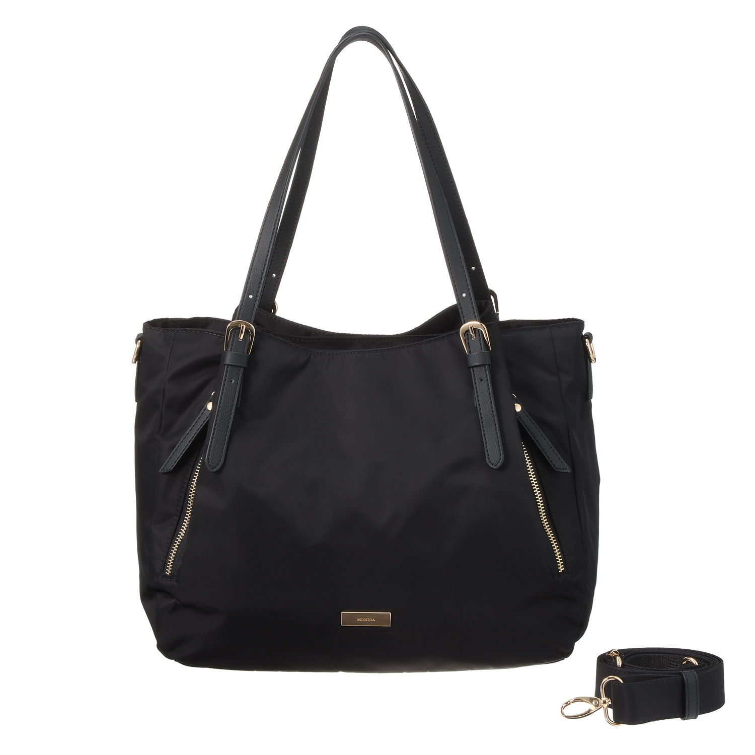 モニカ はっ水・軽量 グロッシーナイロン ２ウェイトートバッグ