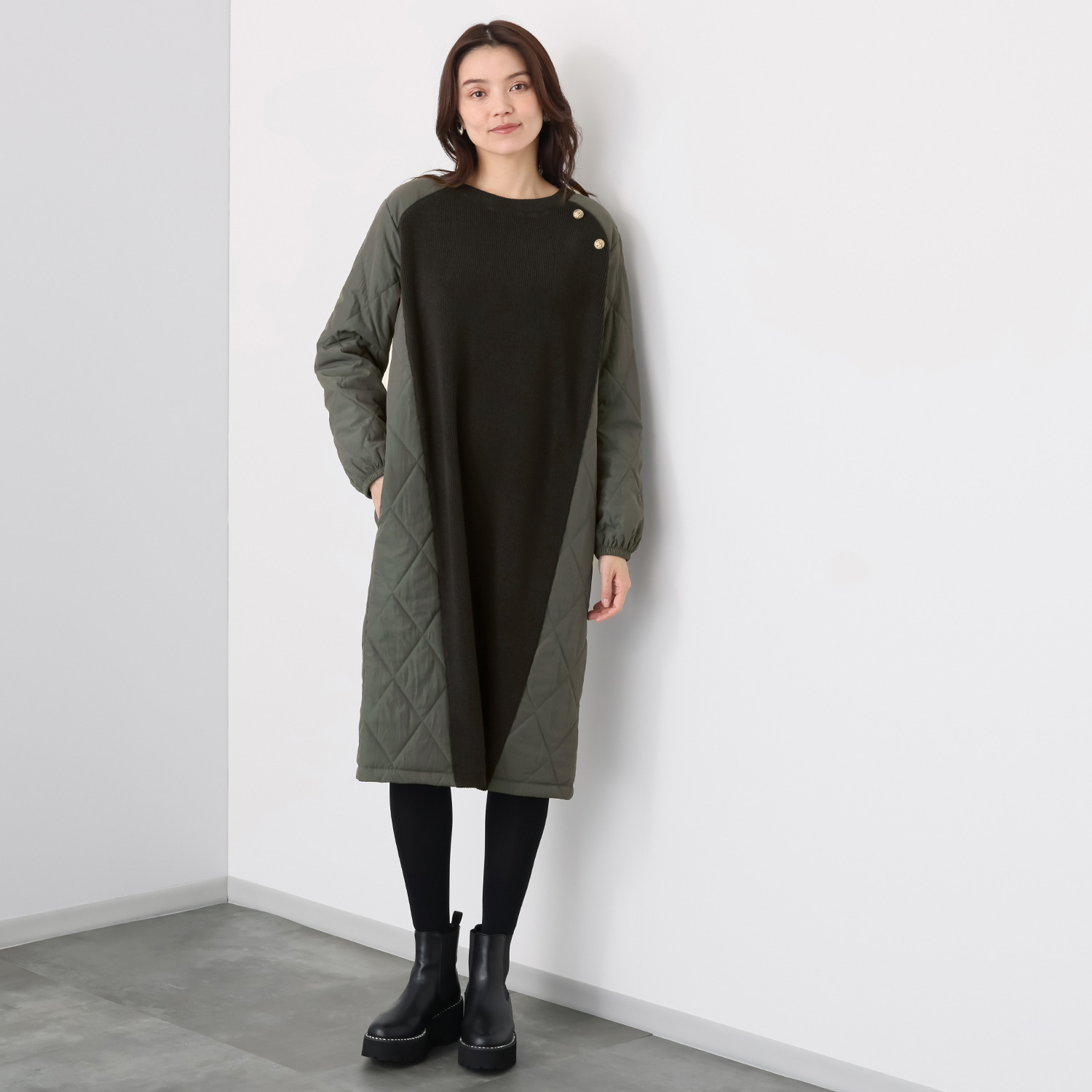 ダジュール キルティング切替 ワンピース