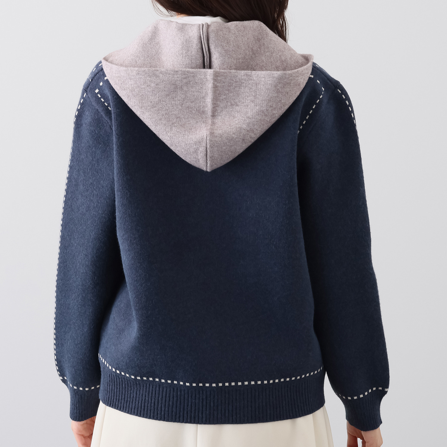 ダジュール フード付 ニットカーディガン