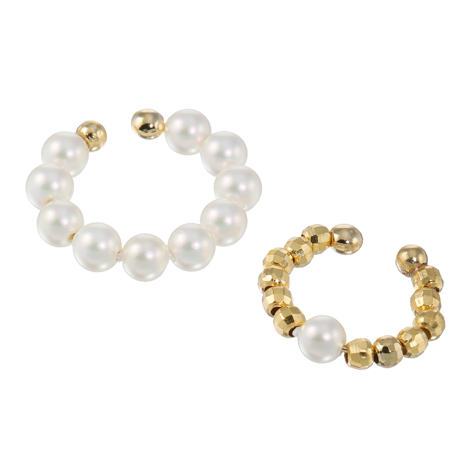 プレミアムパール 泉州の職人技 ベビー貝パール 片側用イヤーカフ 大小２個セット