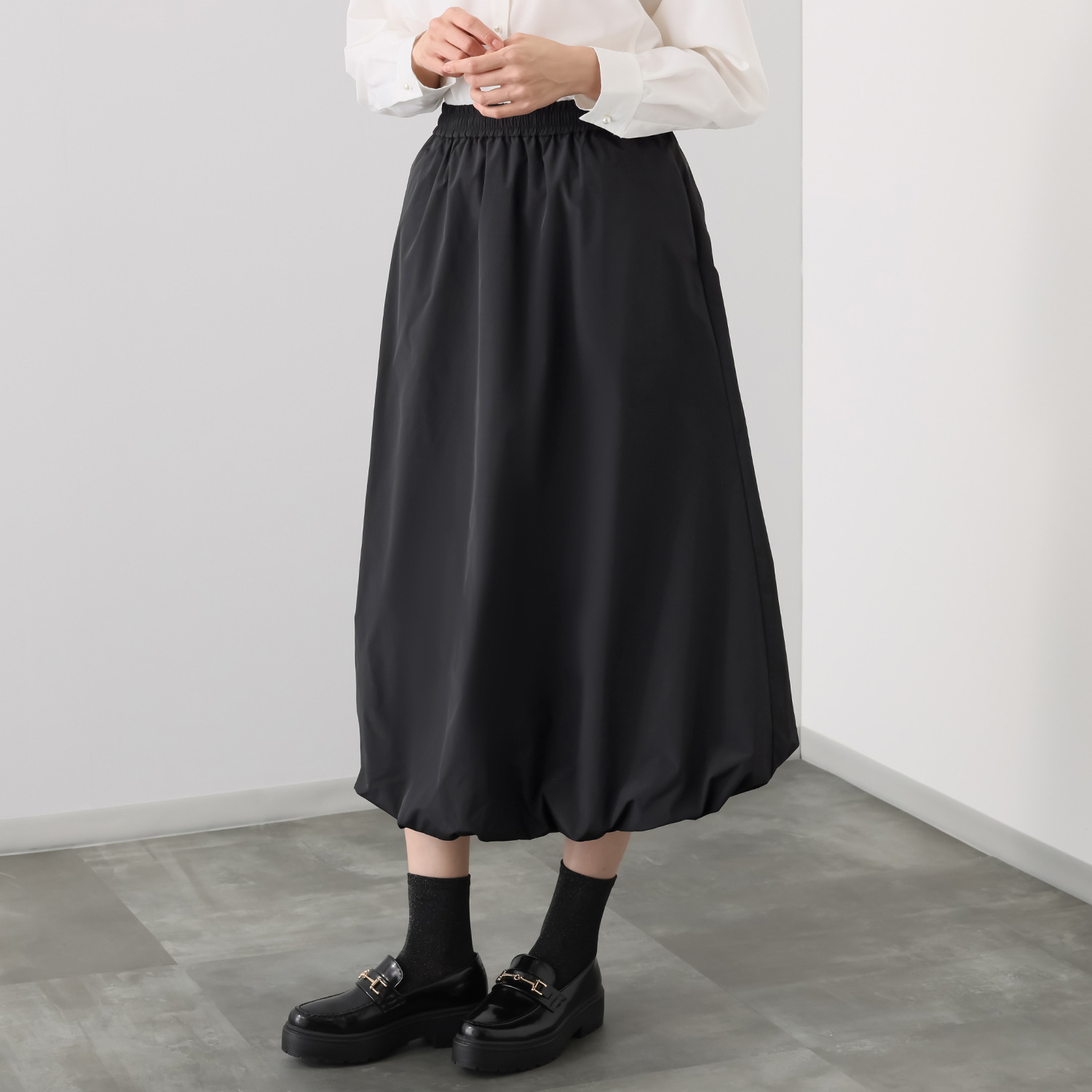 ゼラールスポーツ ソフトタフタ素材 バルーンシルエット イージースカート