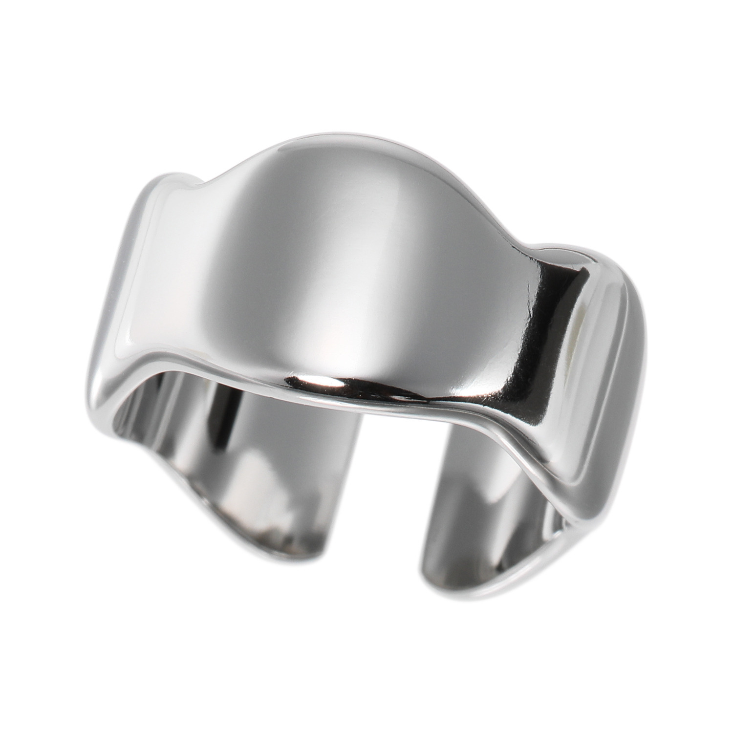 エアリーフェアリー ステンレス ウェーブデザイン モダンメタル リング