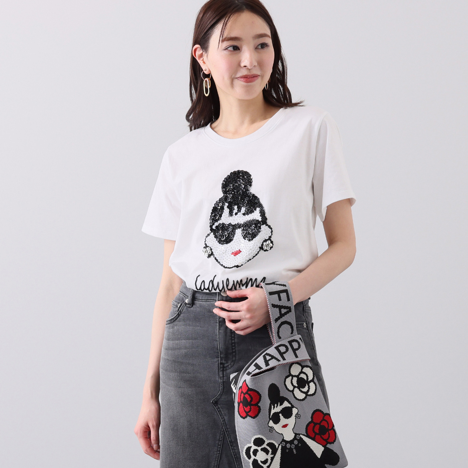 ハッピーフェイス レディーエマ スパンコールＴシャツ