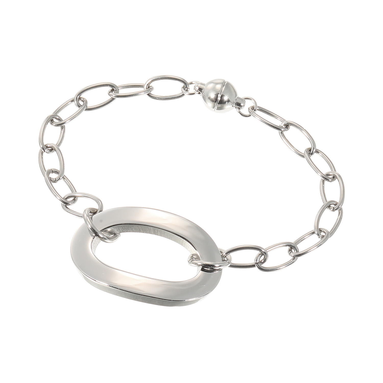 エアリーフェアリー ステンレス オープンオーバル モティーフ スタイリッシュ マグネットブレスレット