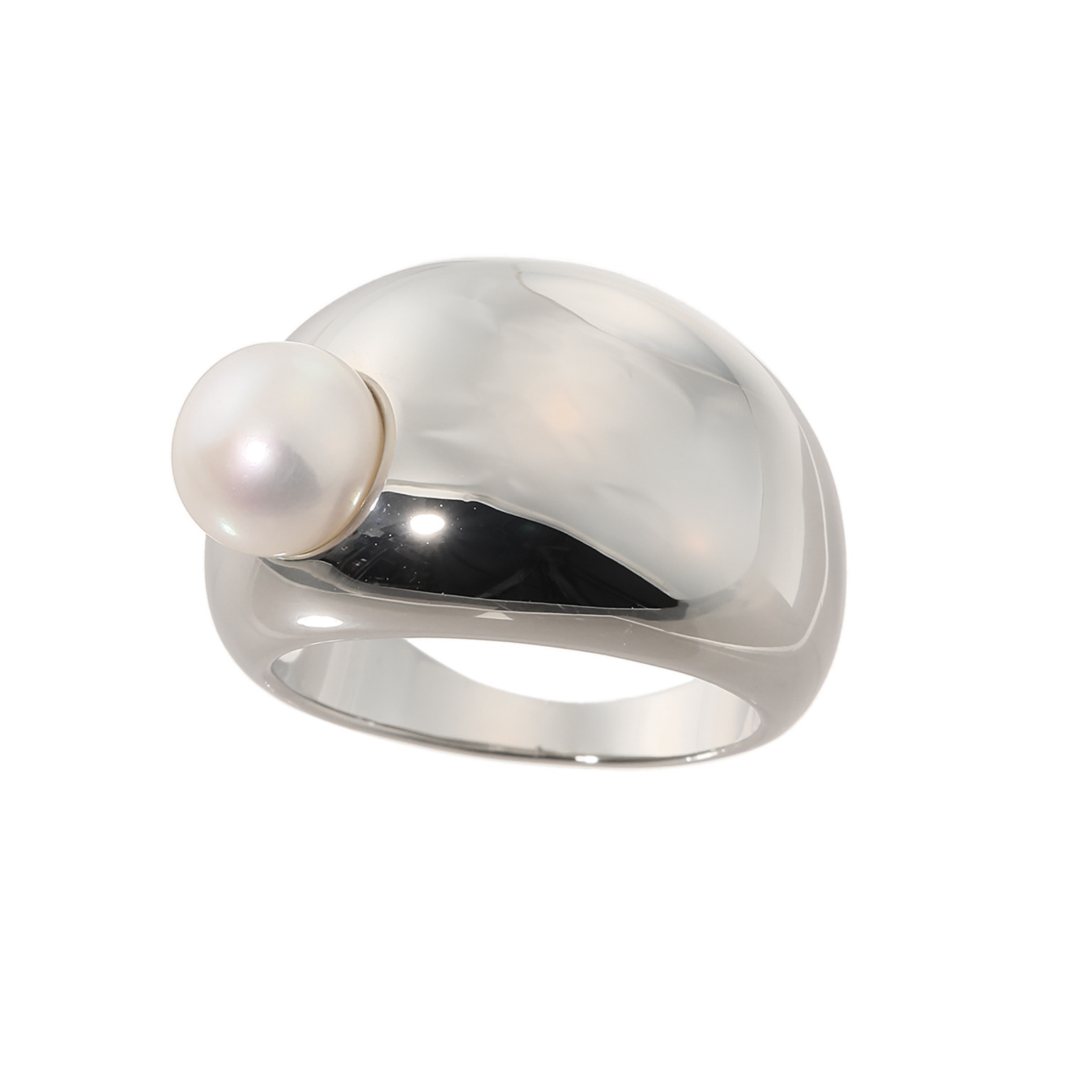 エアリーフェアリー 淡水ボタンパール メタルプランプ バブルリング