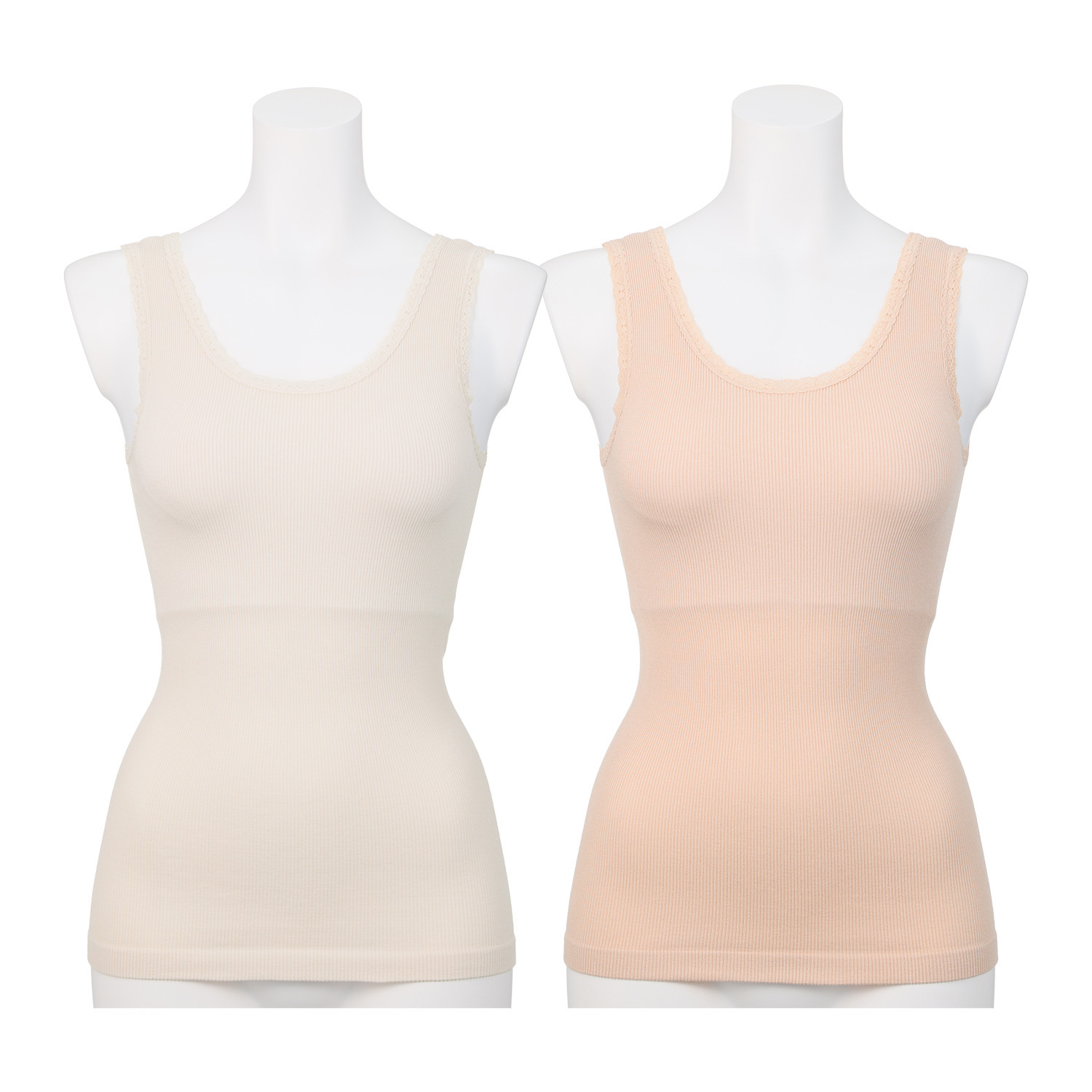 美人工房 抗菌防臭 なめらかモダール混 カップ付リブタンクトップ ２枚セット