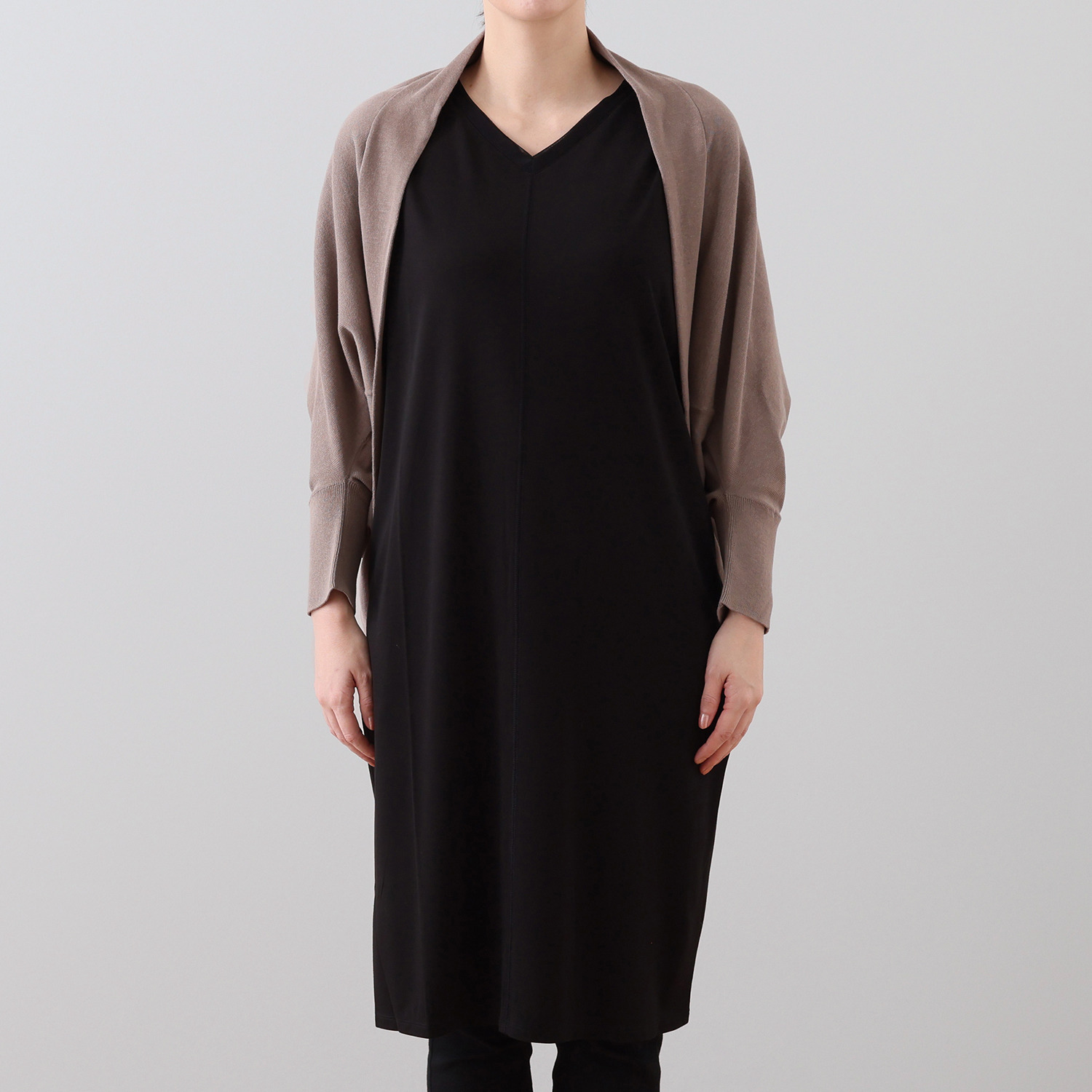 リラクラッシー さらりとした肌触り ドルマンカーディガン＆ ワンピース ２点セット